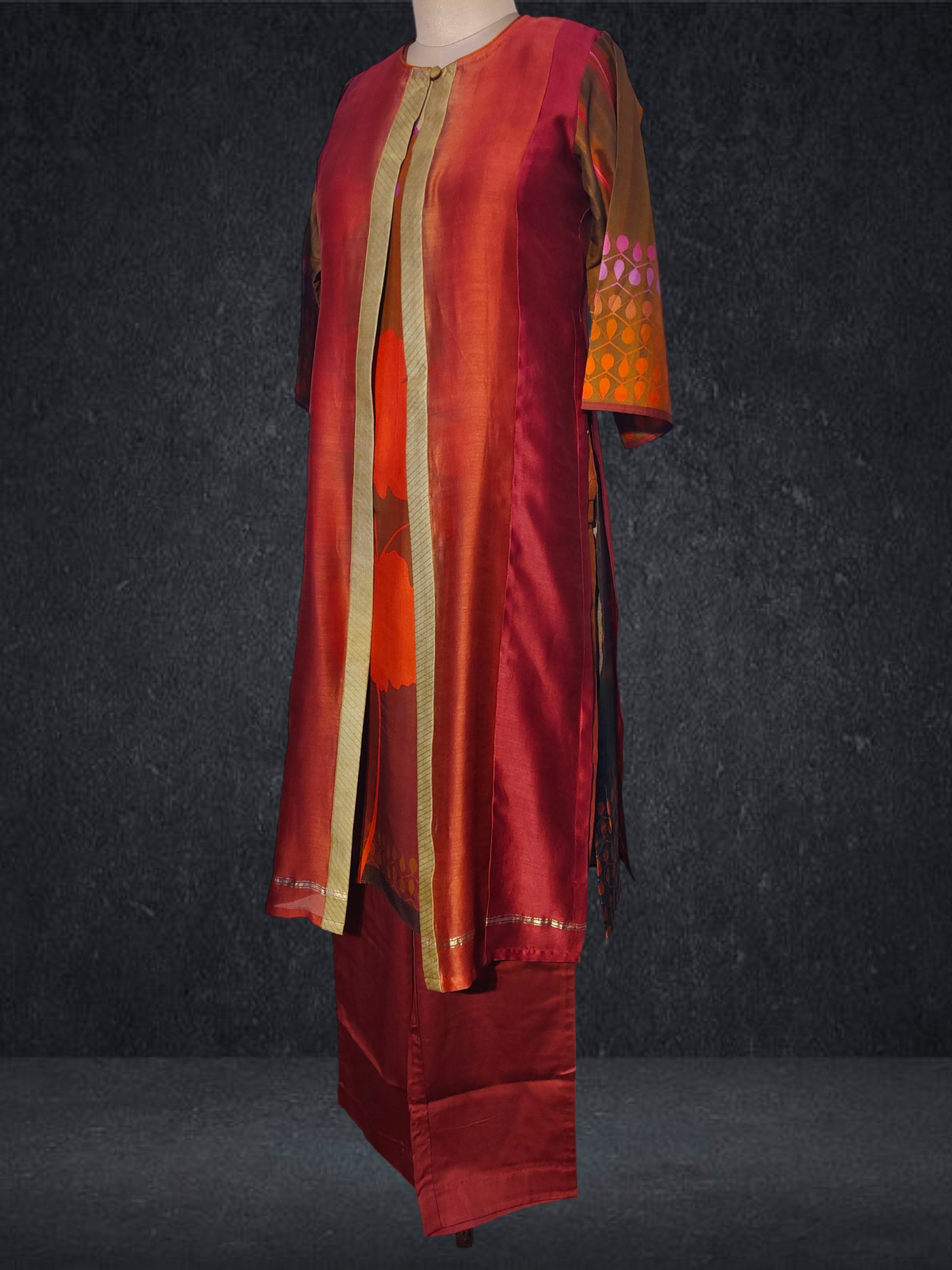 Stitched Chanderi Long Dress
