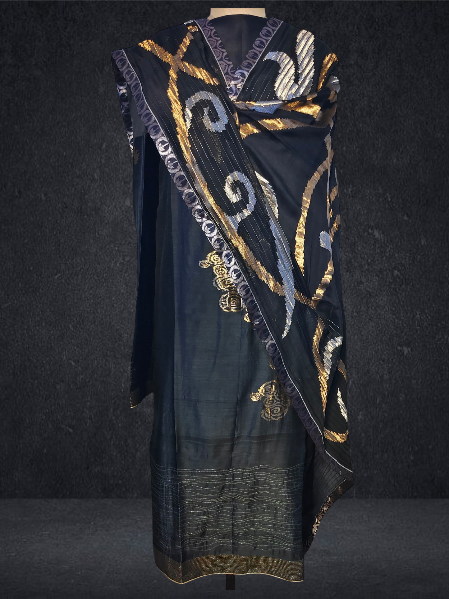 Semi Stitched Formal chanderi Suitset