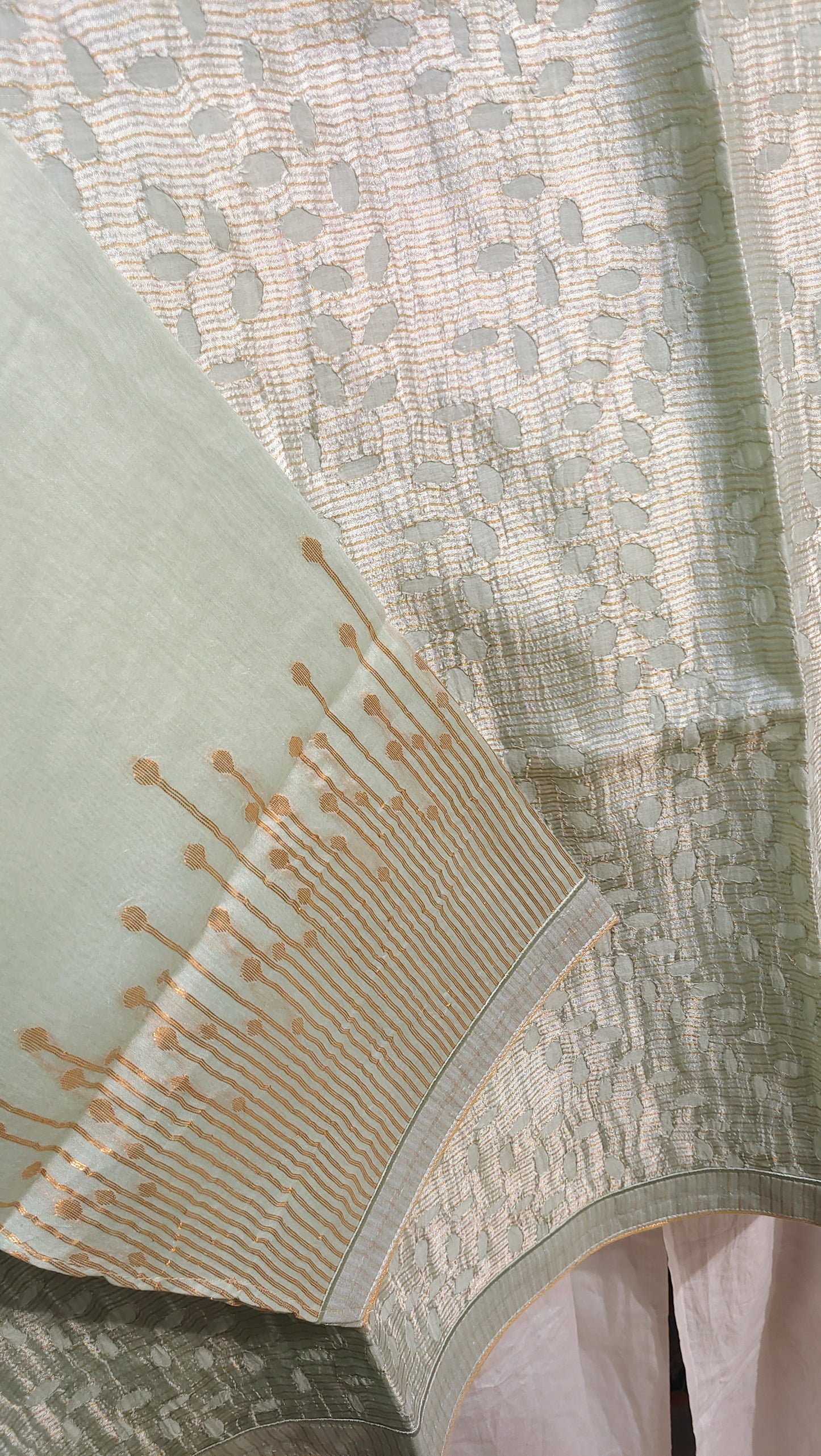 Semi Stitched tissue cutwork applique Short Tunic