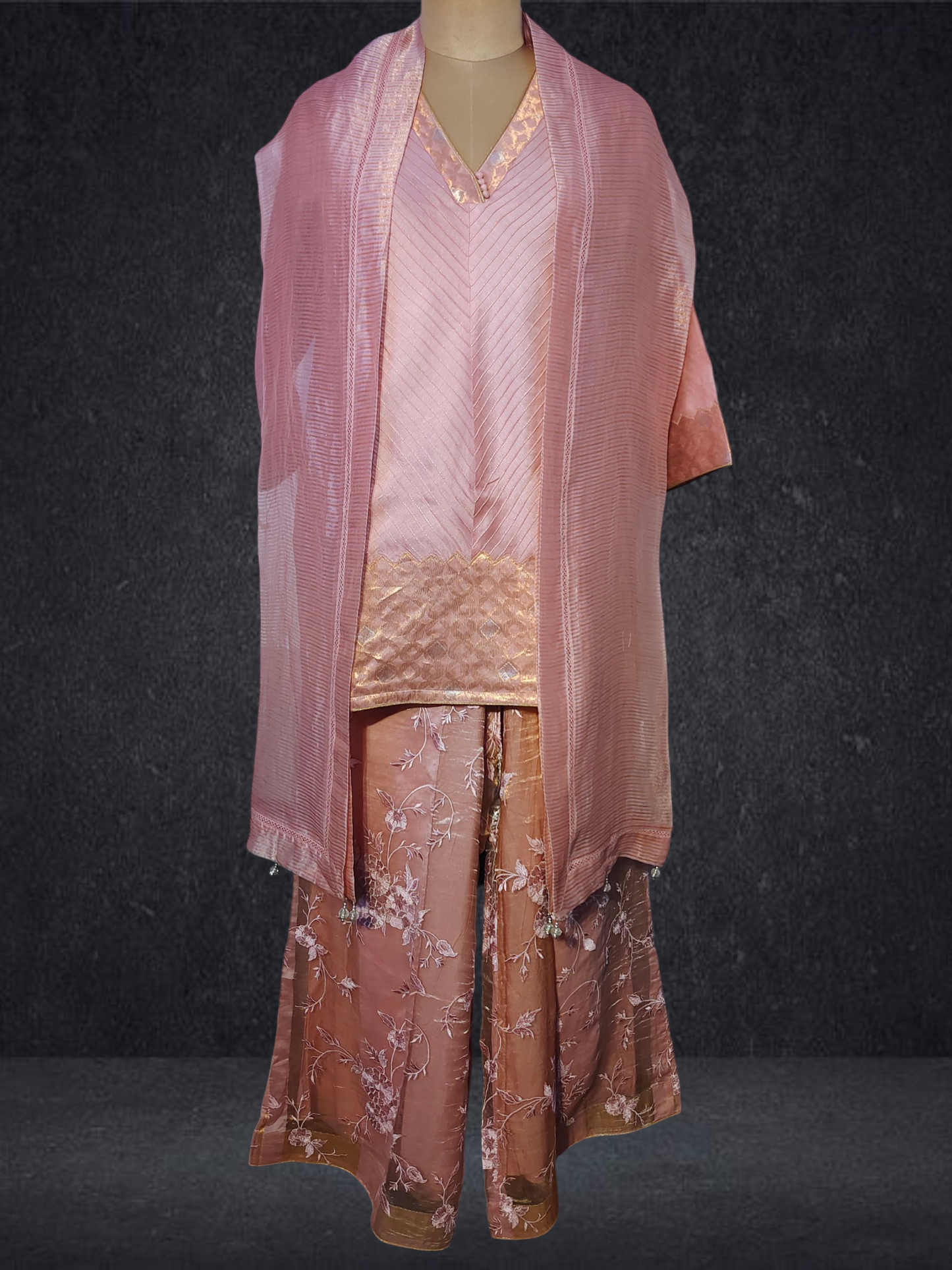 Stitched Chanderi Long Dress