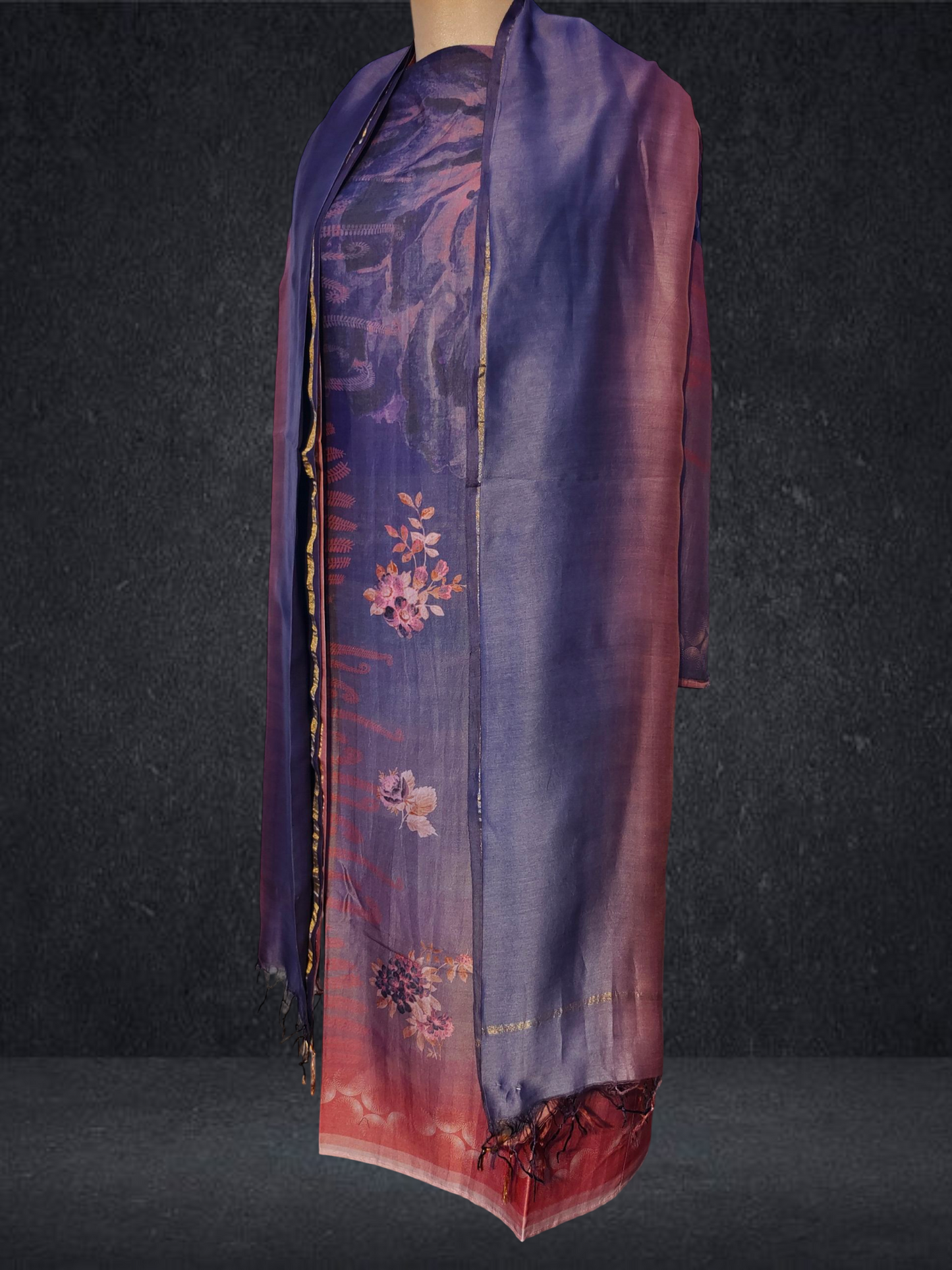 Semi Stitched Chanderi Casual Suitset VISHAL KAPUR