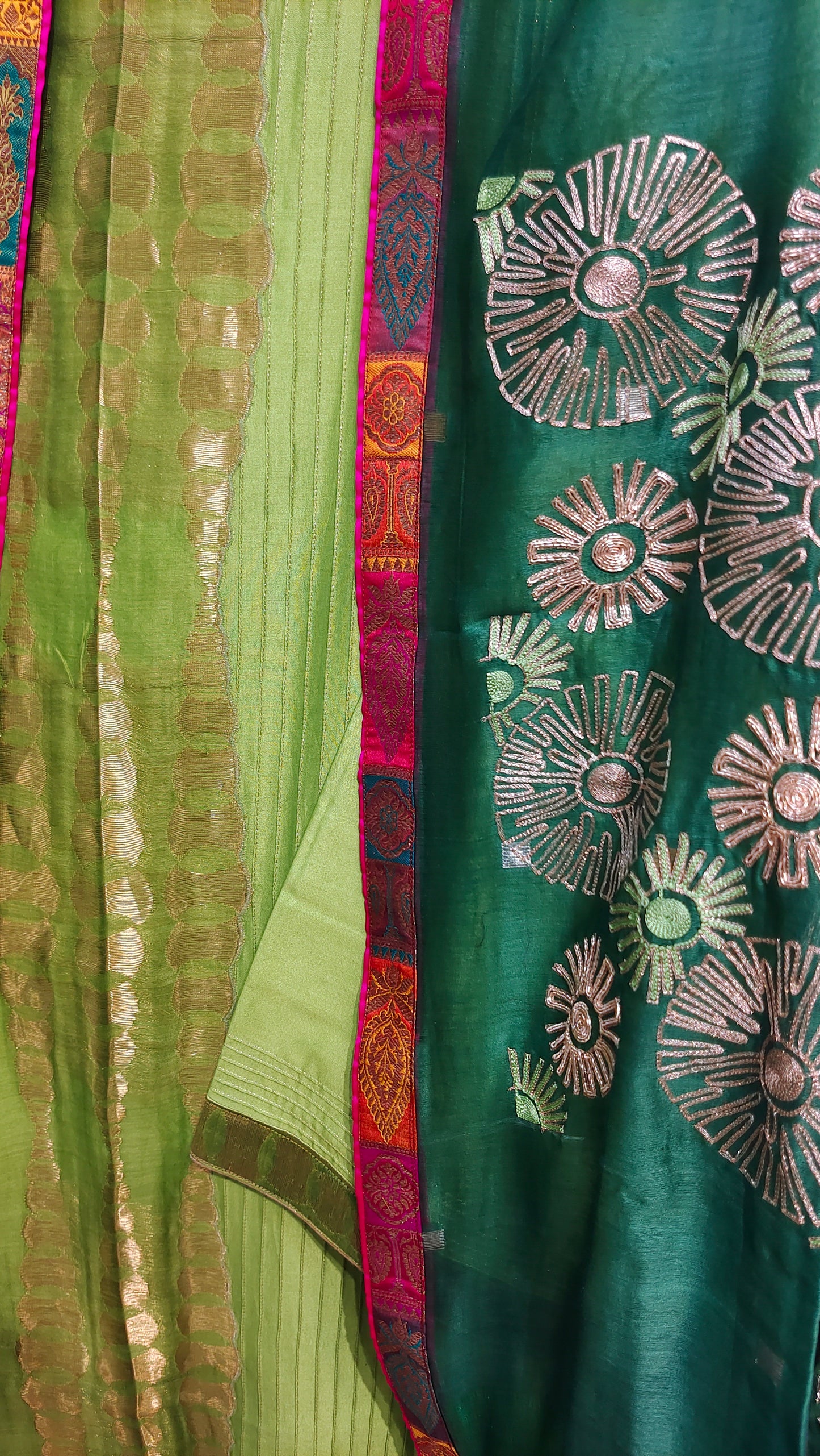 Semi Stitched Formal chanderi Suitset