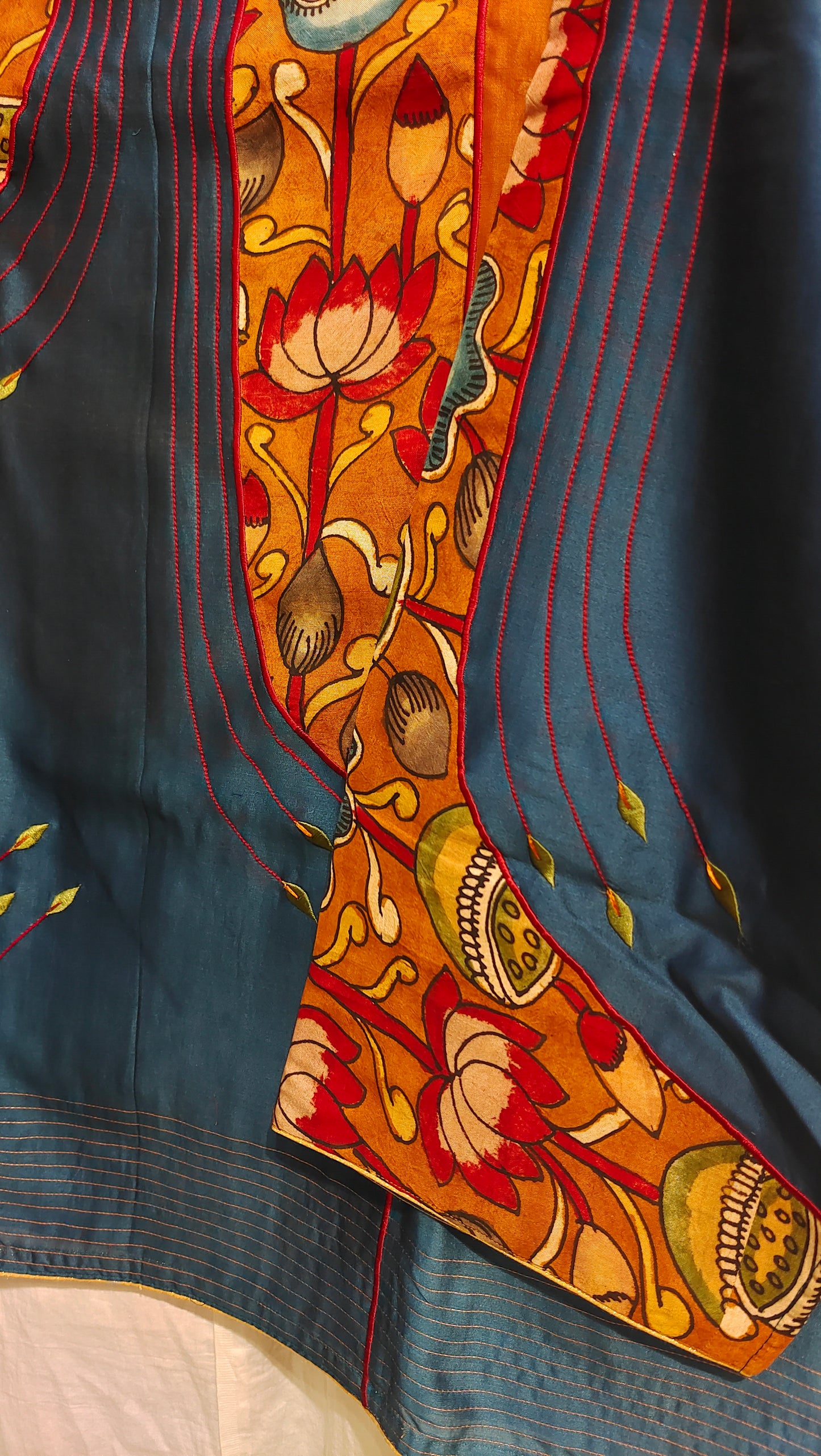 Semi Stitched Chanderi Kalamkari Short Tunic