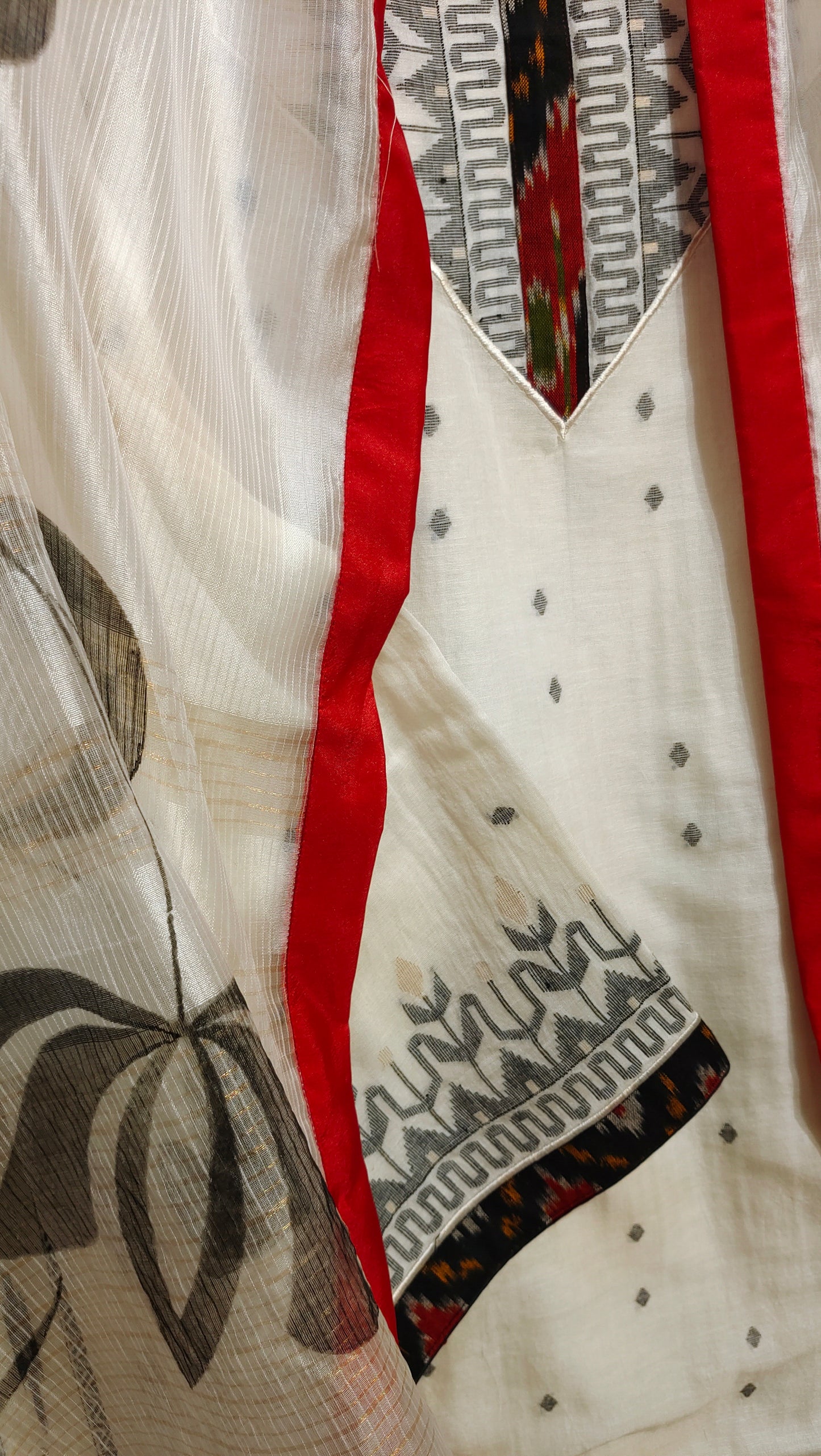 Semi Stitched Formal Jaamdani Suitset