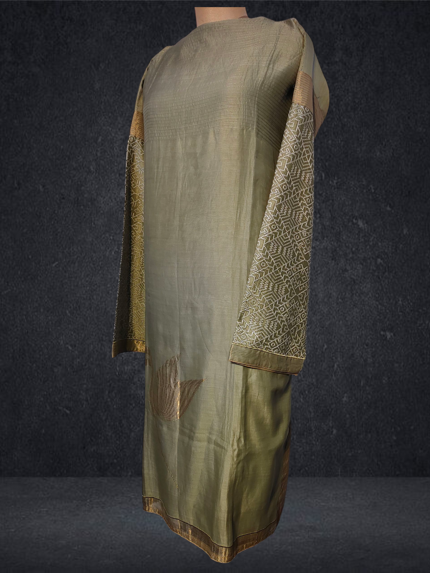 Semi Stitched Formal chanderi Kurta