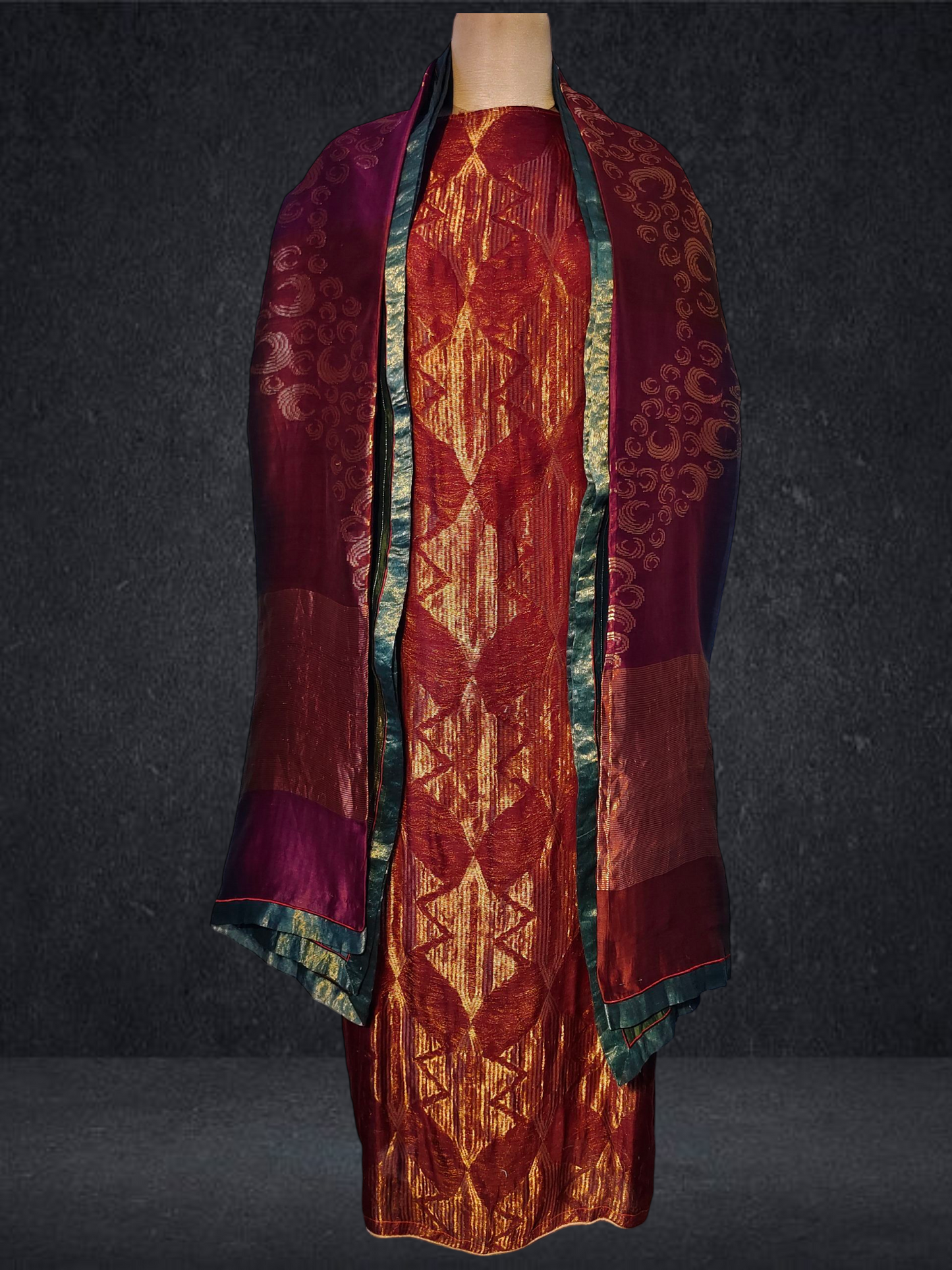 Semi Stitched Formal chanderi Suitset