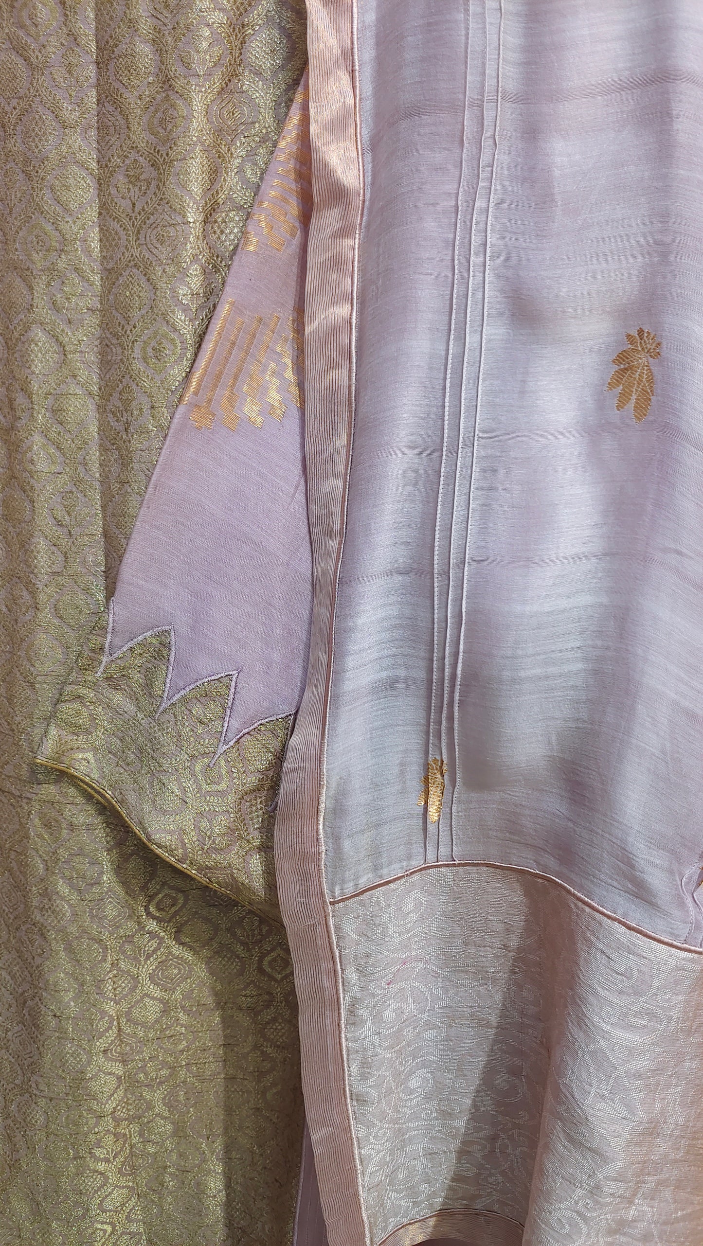Semi Stitched Chanderi Formal Suitset