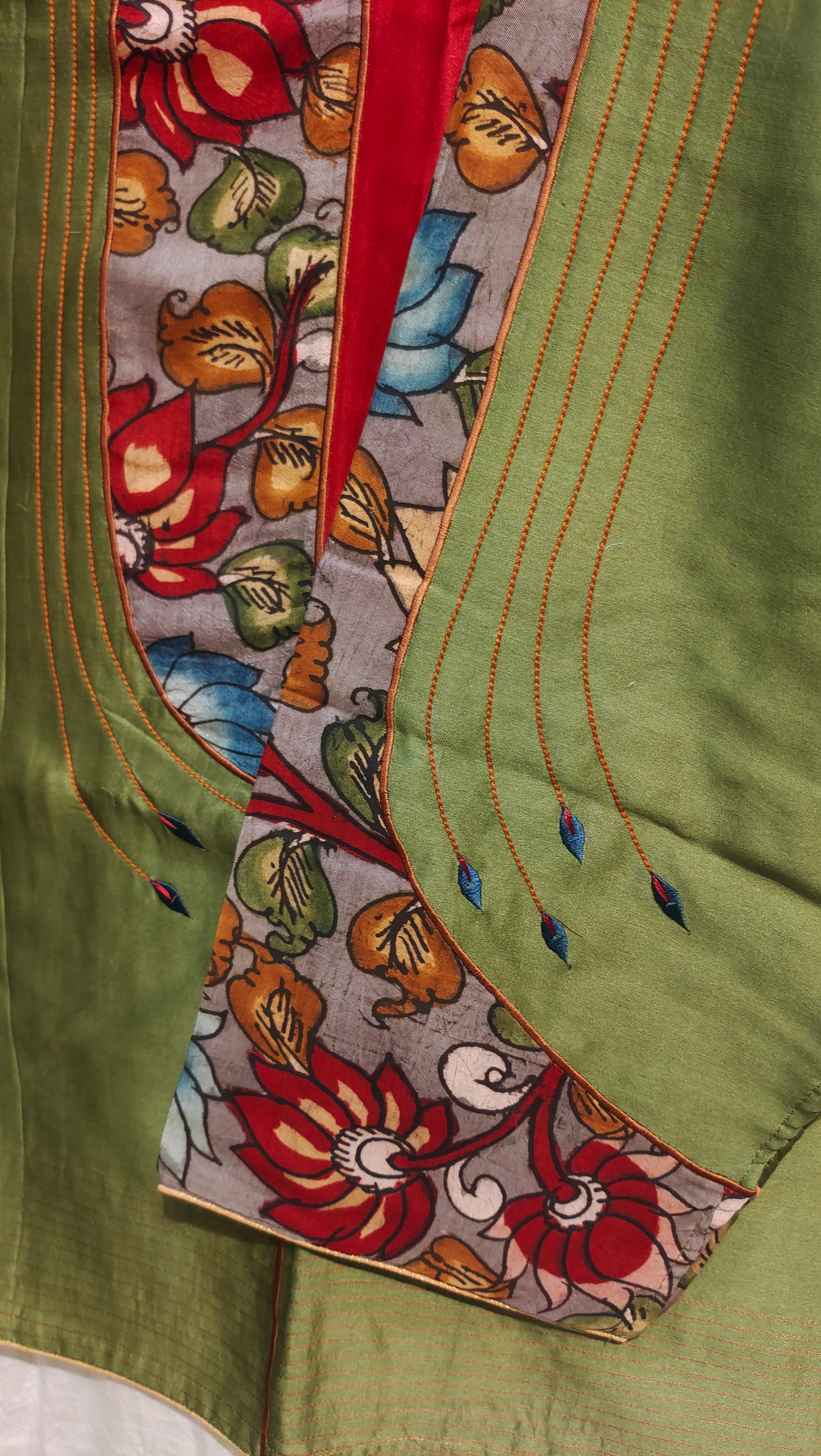 Semi Stitched Chanderi Kalamkari Short Tunic