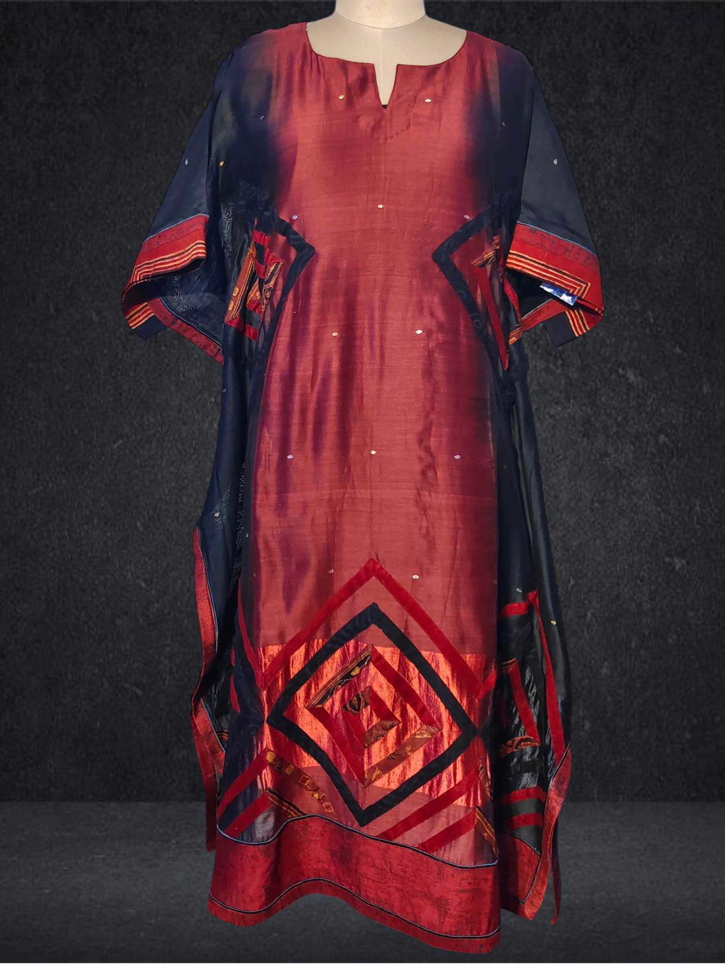 Stitched Chanderi Ajrakh Kaftan VISHAL KAPUR STUDIO