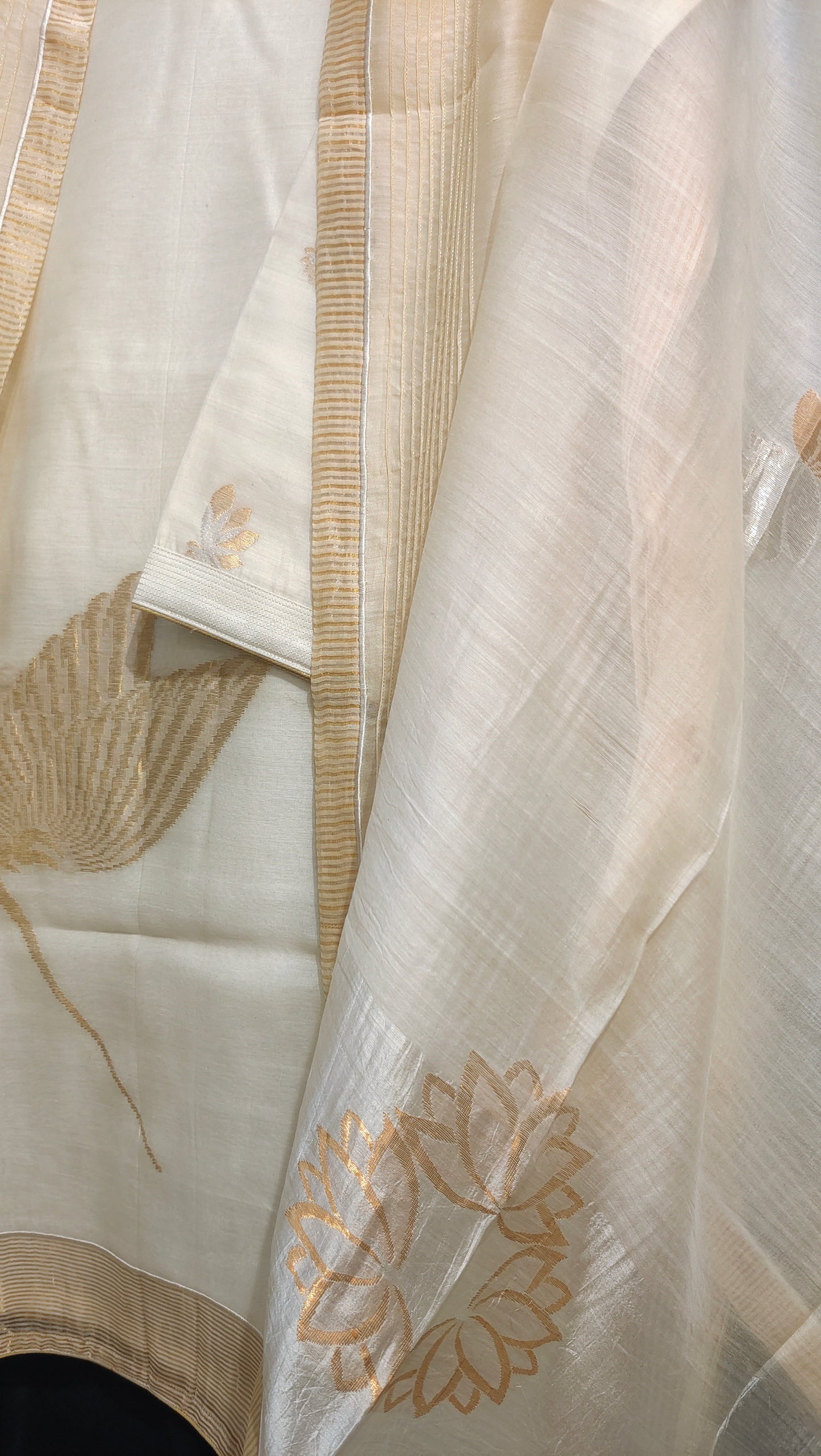 Semi Stitched Formal chanderi Suitset