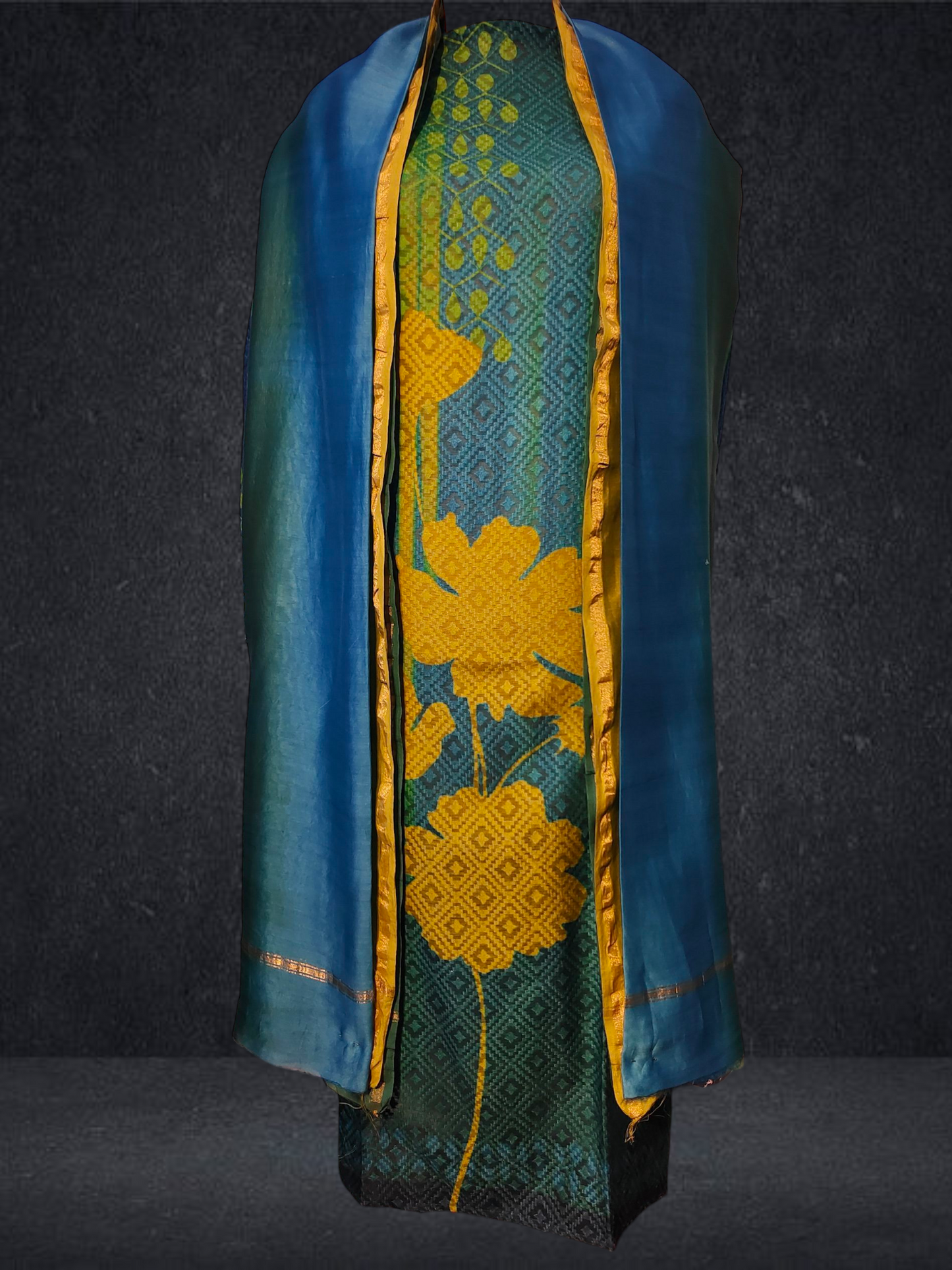 Semi Stitched Chanderi Casual Suitset