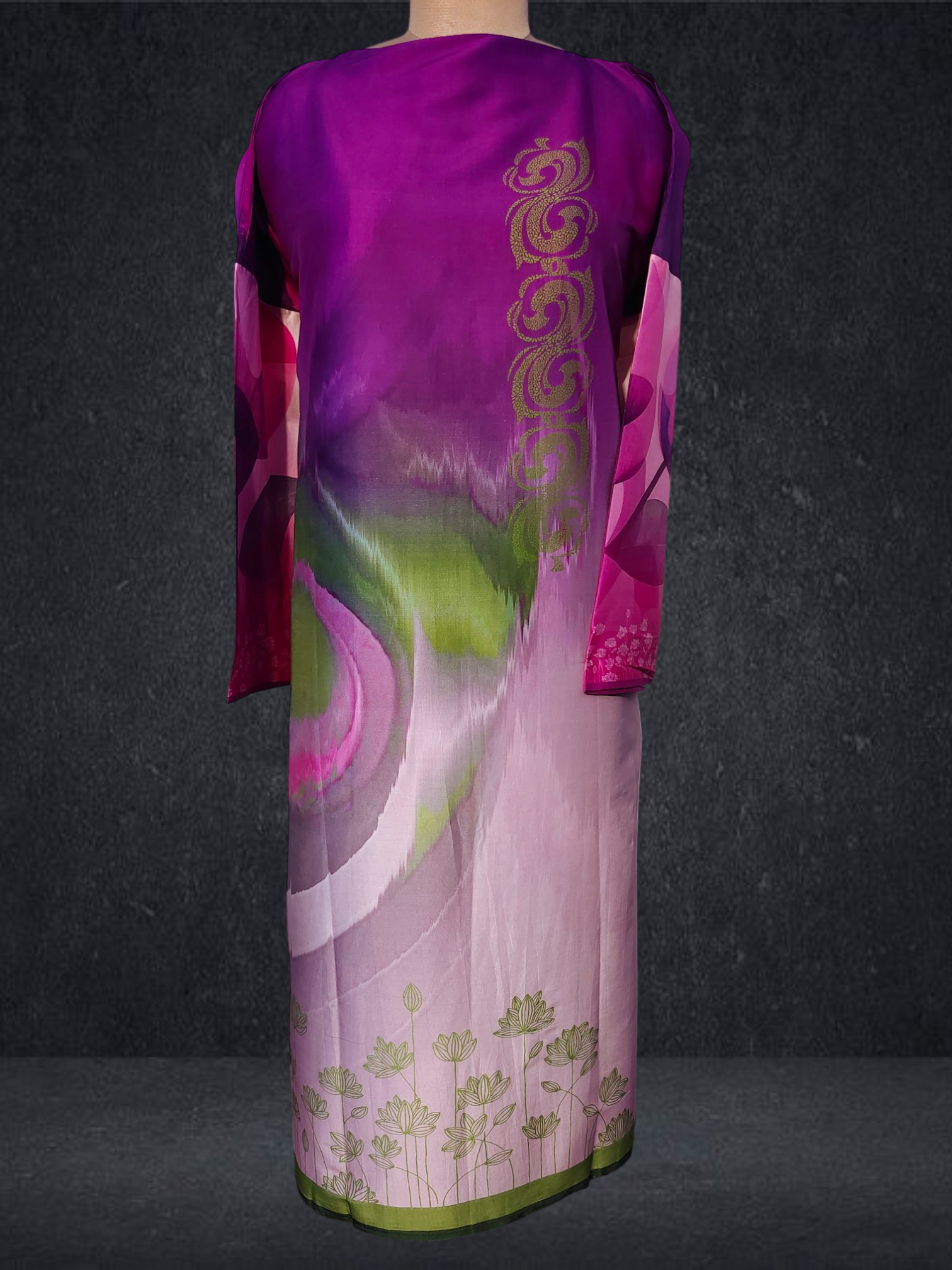 Semi Stitched Chanderi printed kurta VISHAL KAPUR