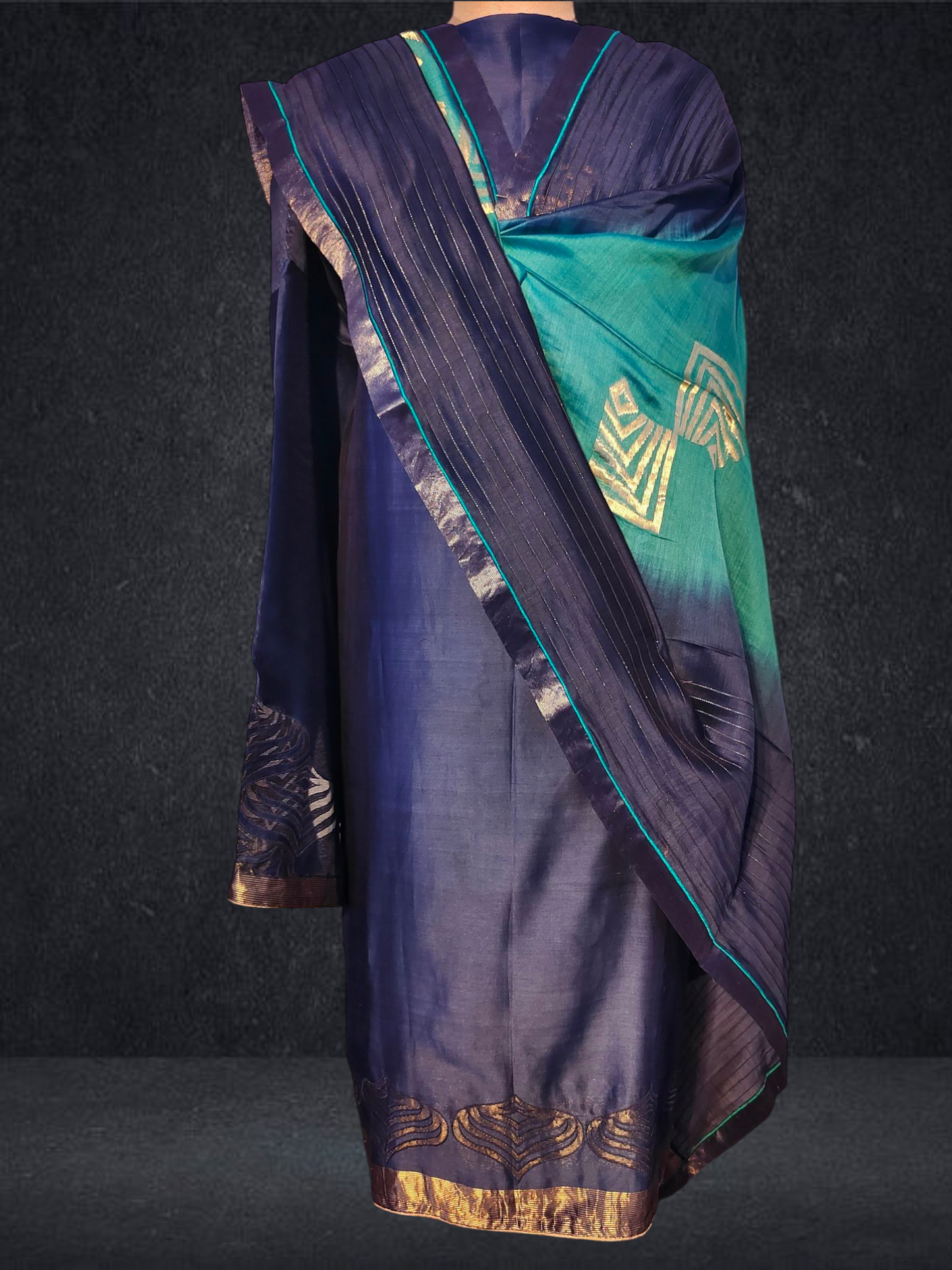 Semi Stitched Formal chanderi Suitset