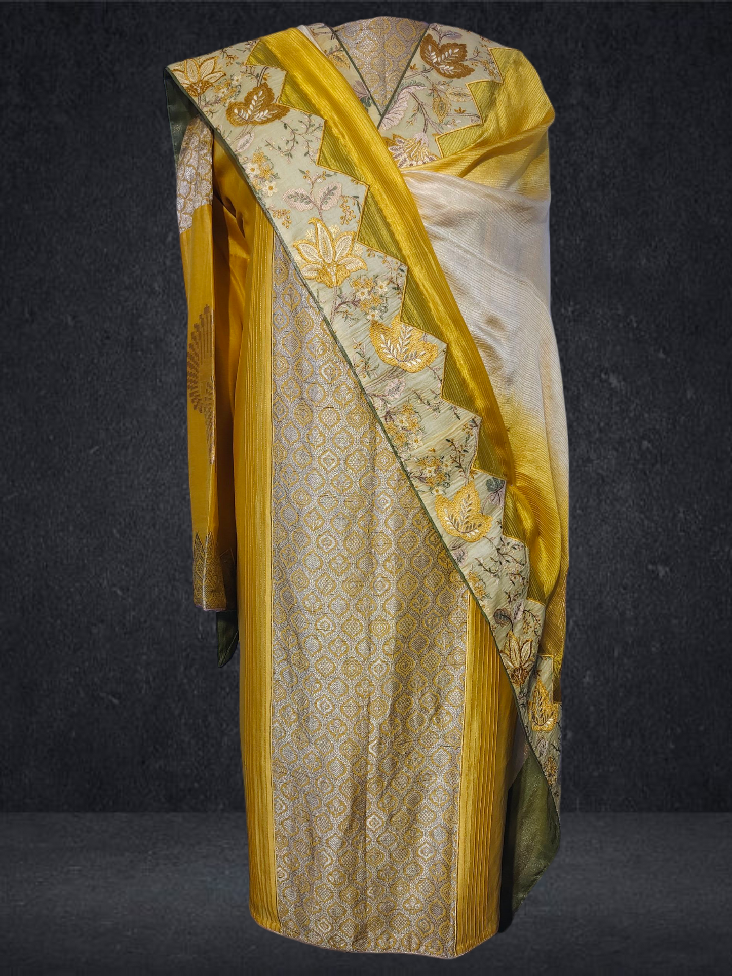 Semi Stitched Formal chanderi Suitset