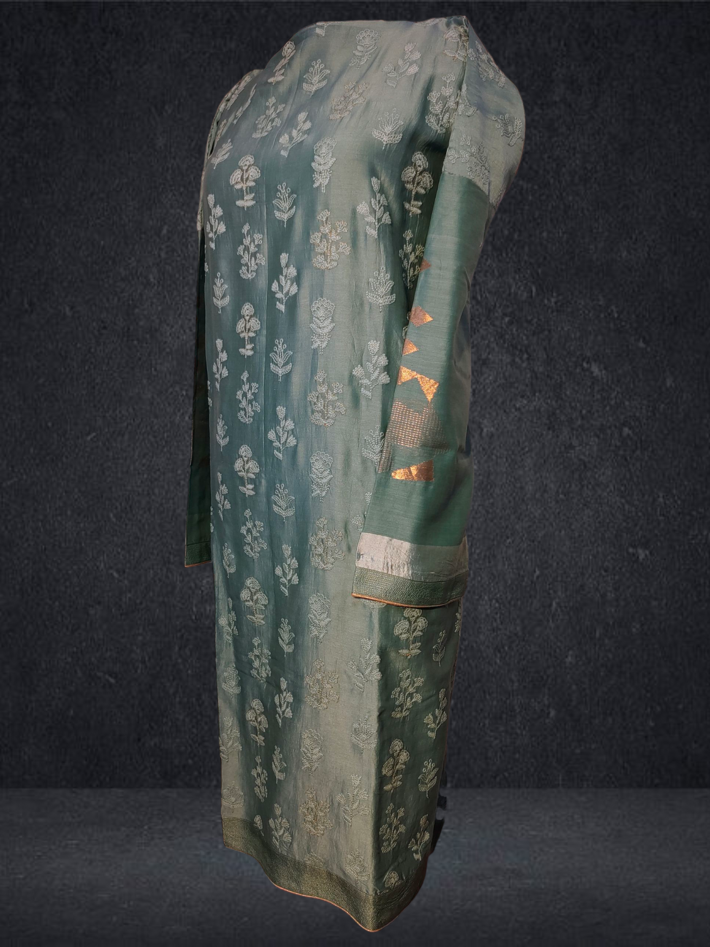 Semi Stitched Formal chanderi Suitset