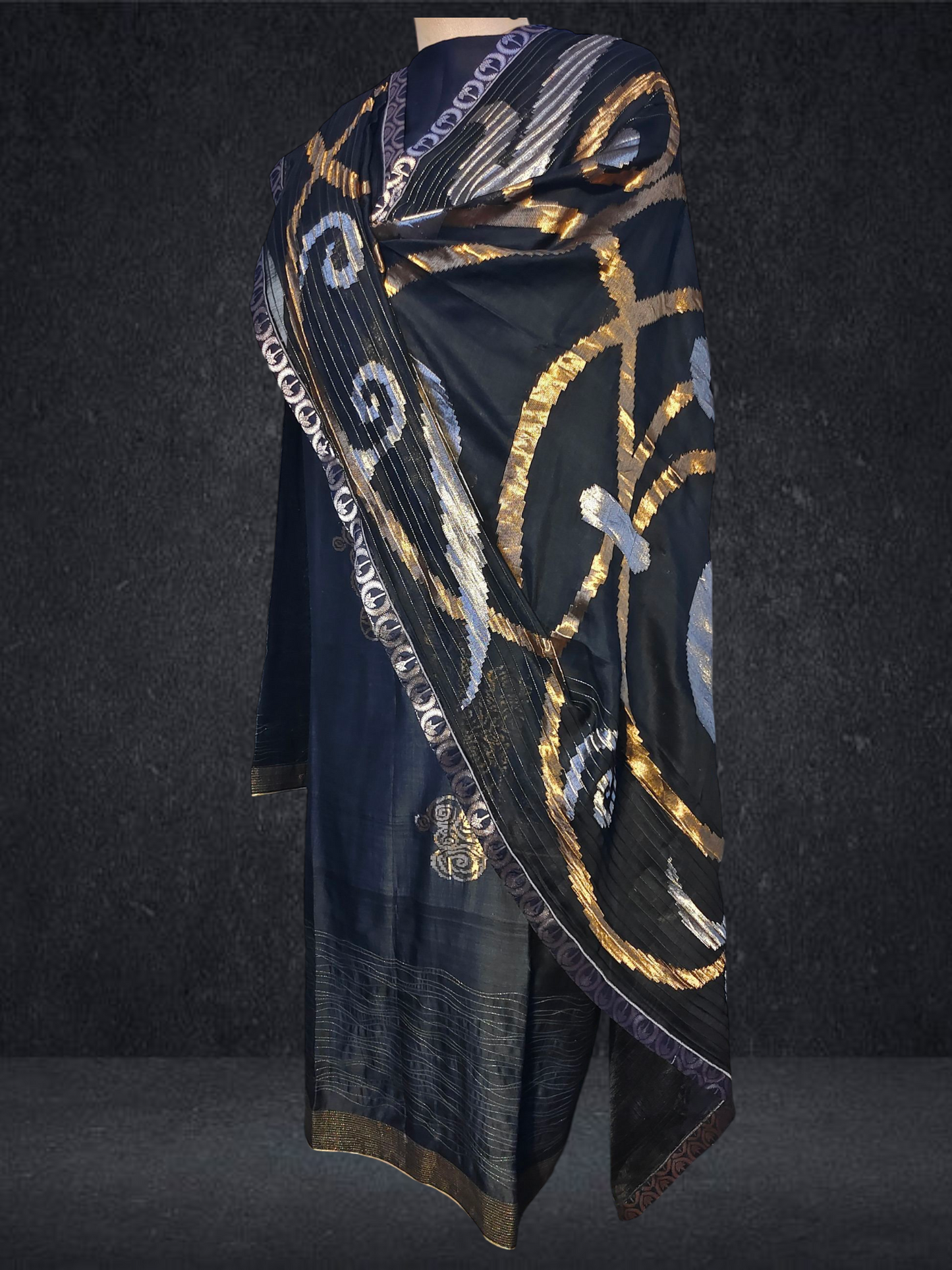 Semi Stitched Formal chanderi Suitset