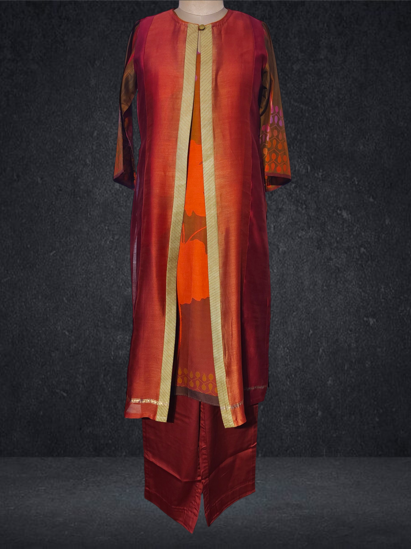 Stitched Chanderi Long Dress