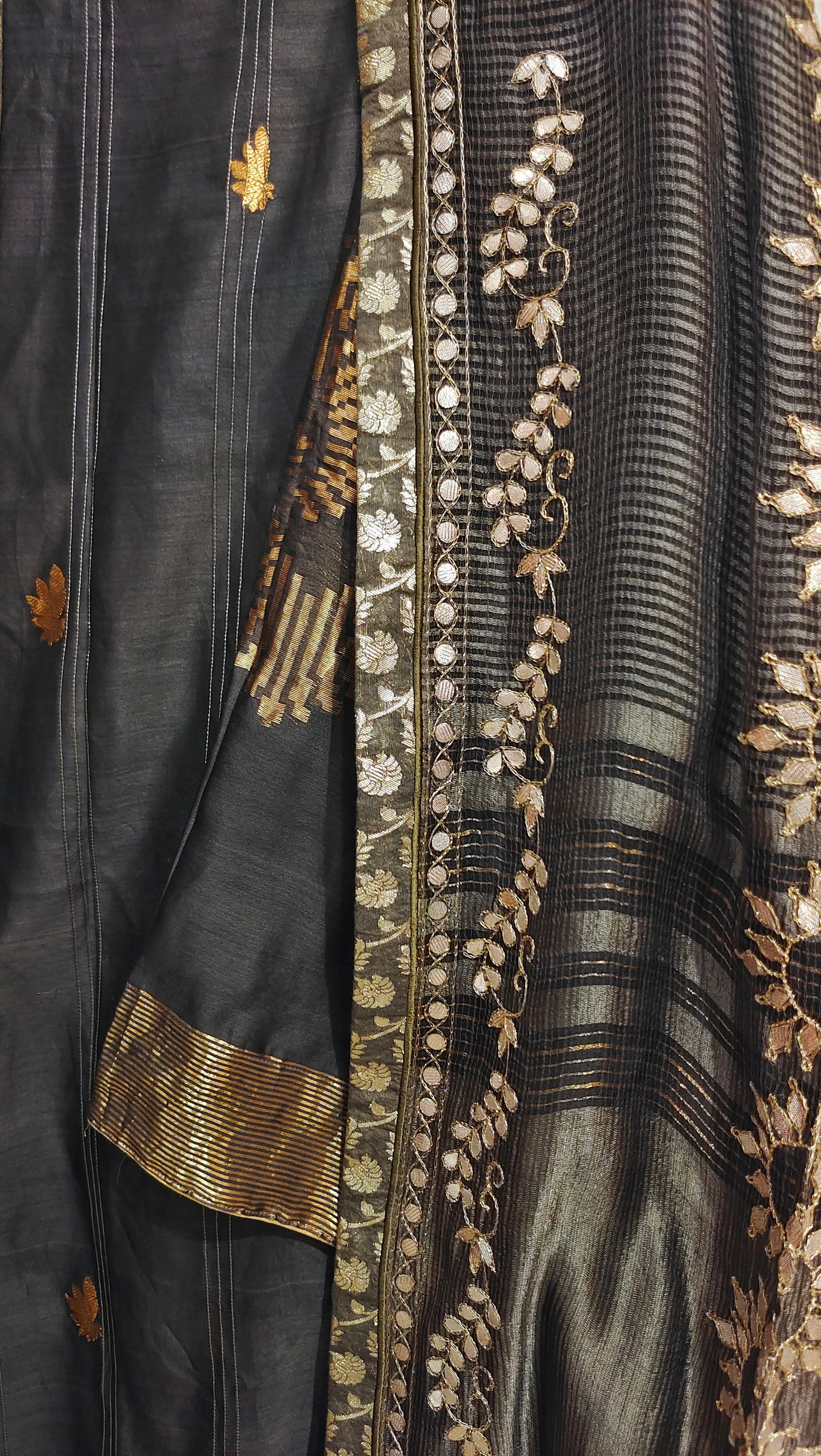Semi Stitched Chanderi Formal Suitset