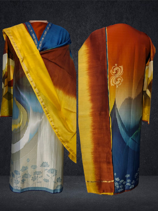 Semi Stitched Chanderi Casual Suitset VISHAL KAPUR