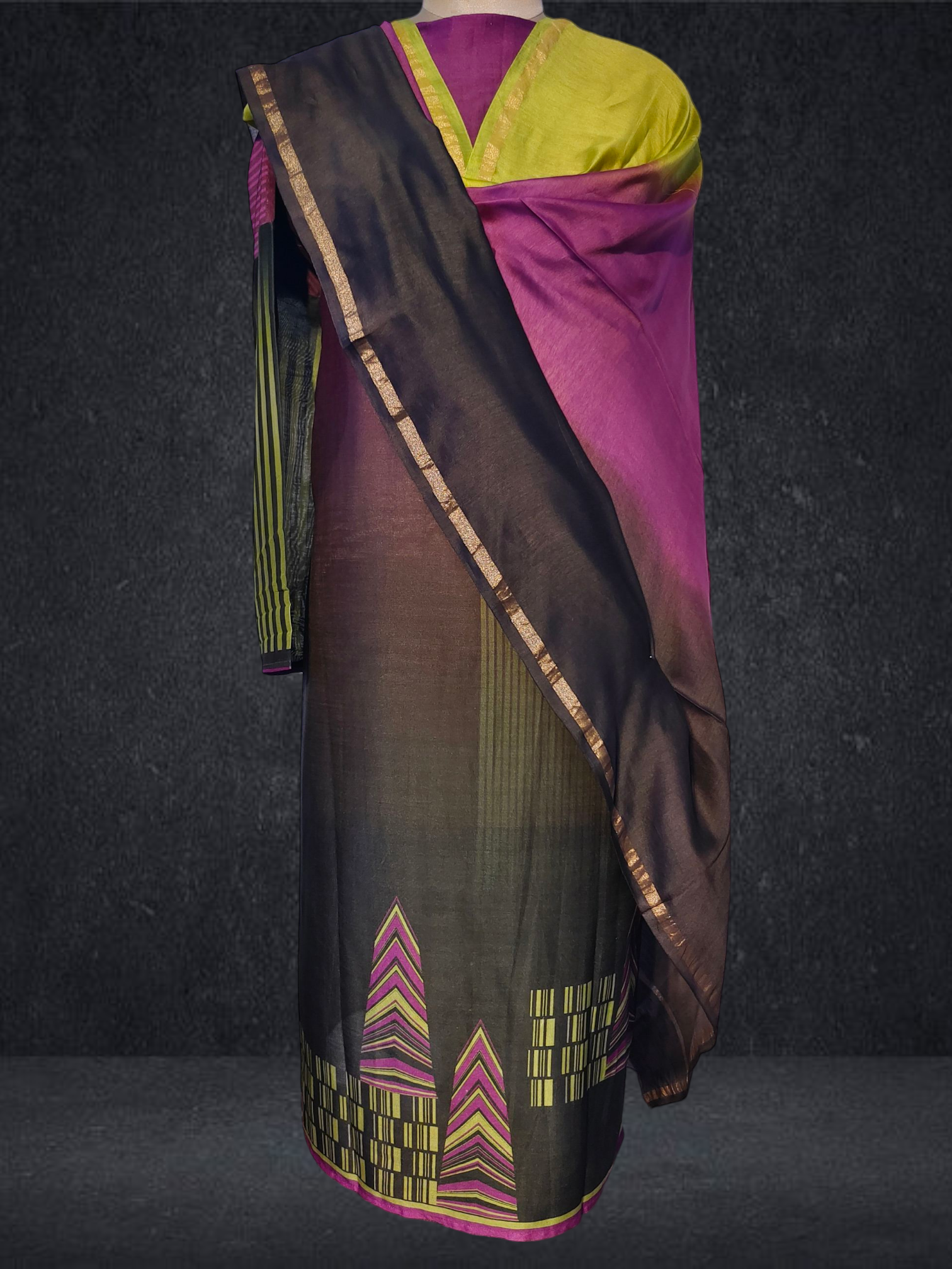 Semi Stitched Chanderi Casual Suitset VISHAL KAPUR