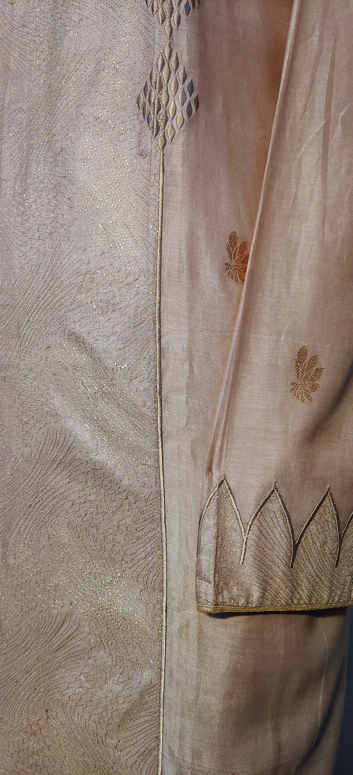 Semi Stitched Formal chanderi Kurta