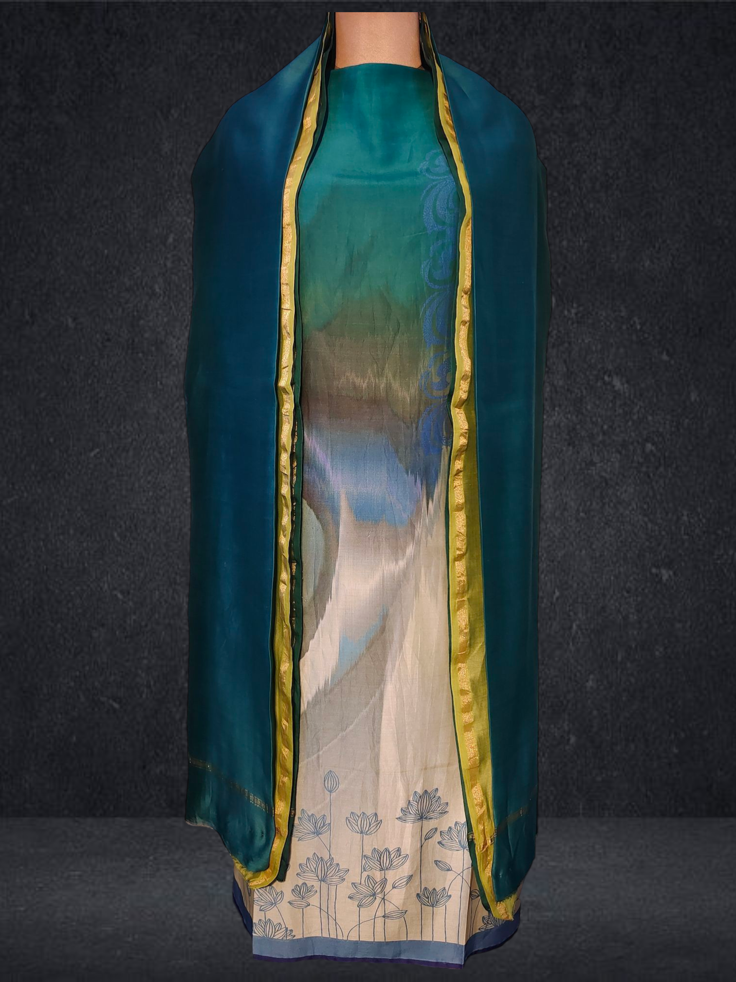 Semi Stitched Chanderi Casual Suitset VISHAL KAPUR