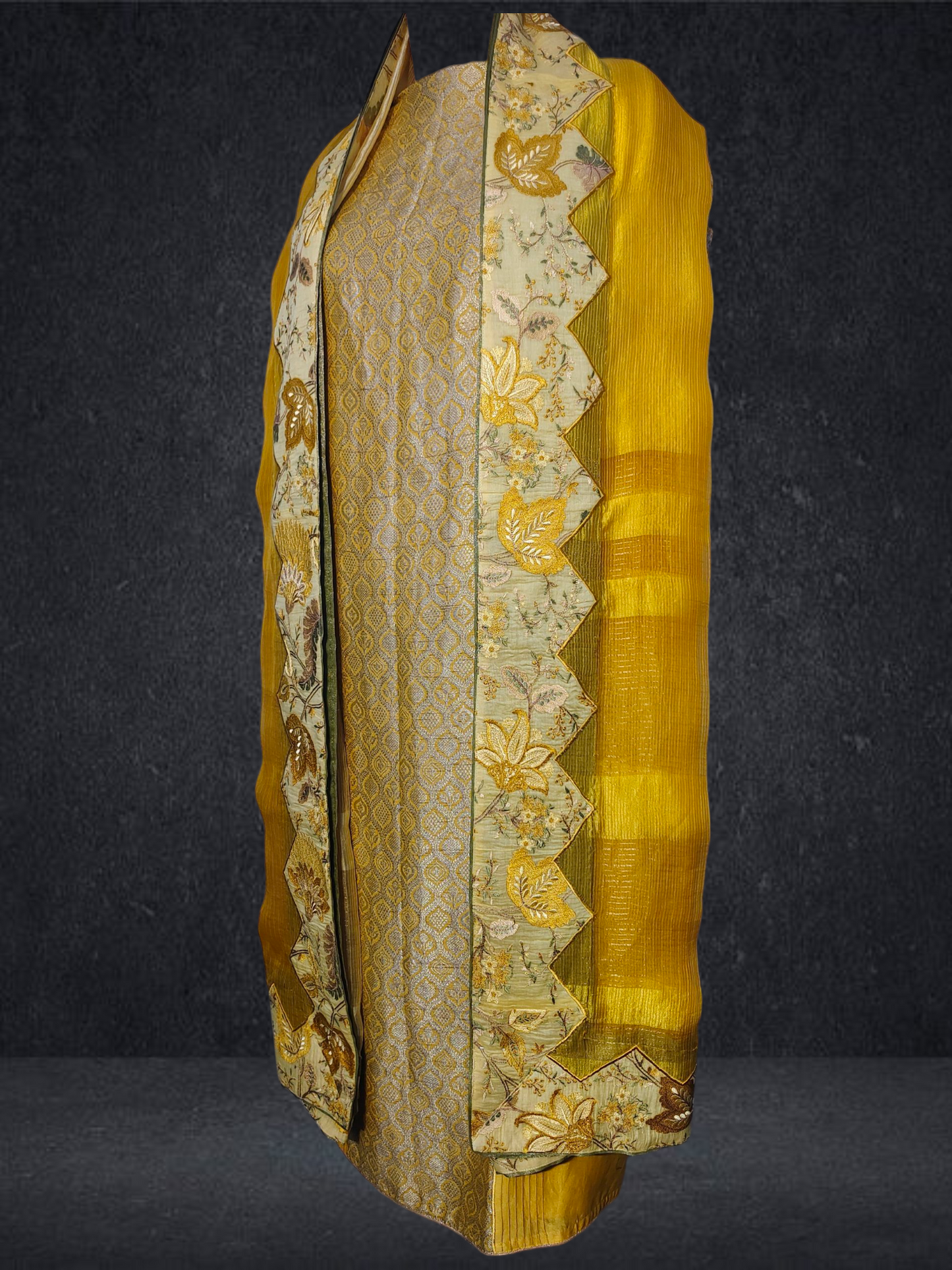 Semi Stitched Formal chanderi Suitset