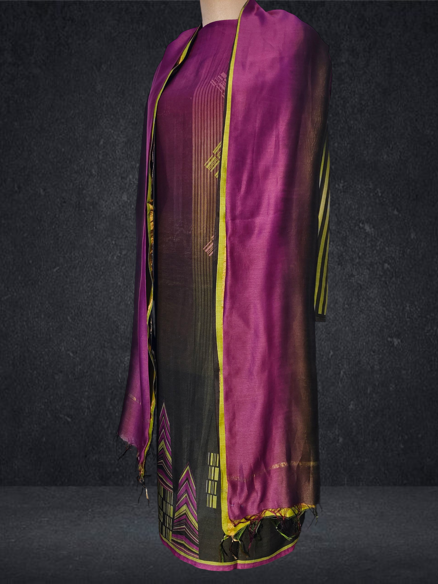 Semi Stitched Chanderi Casual Suitset VISHAL KAPUR