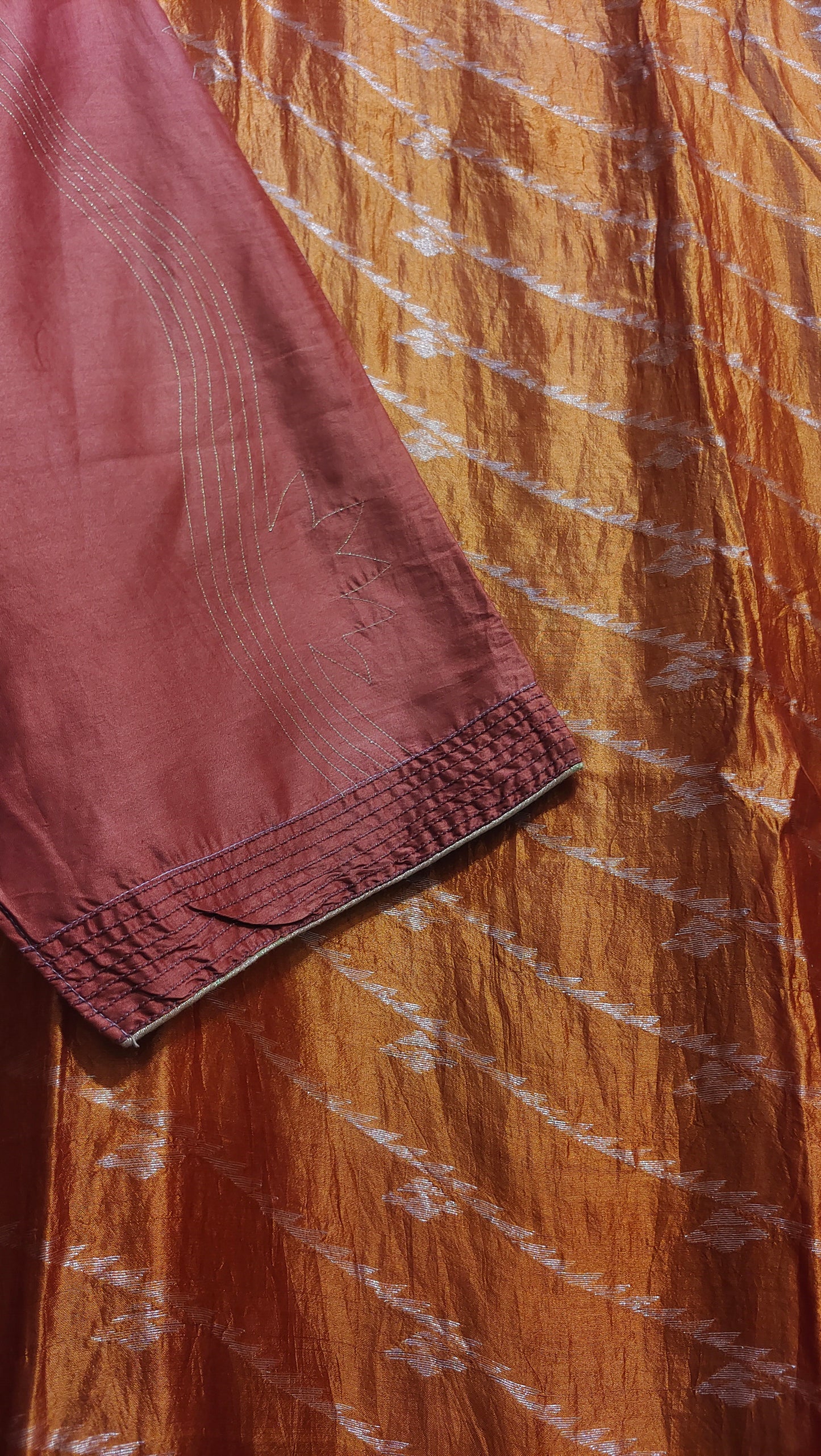 Semi Stitched Chanderi Formal kurta