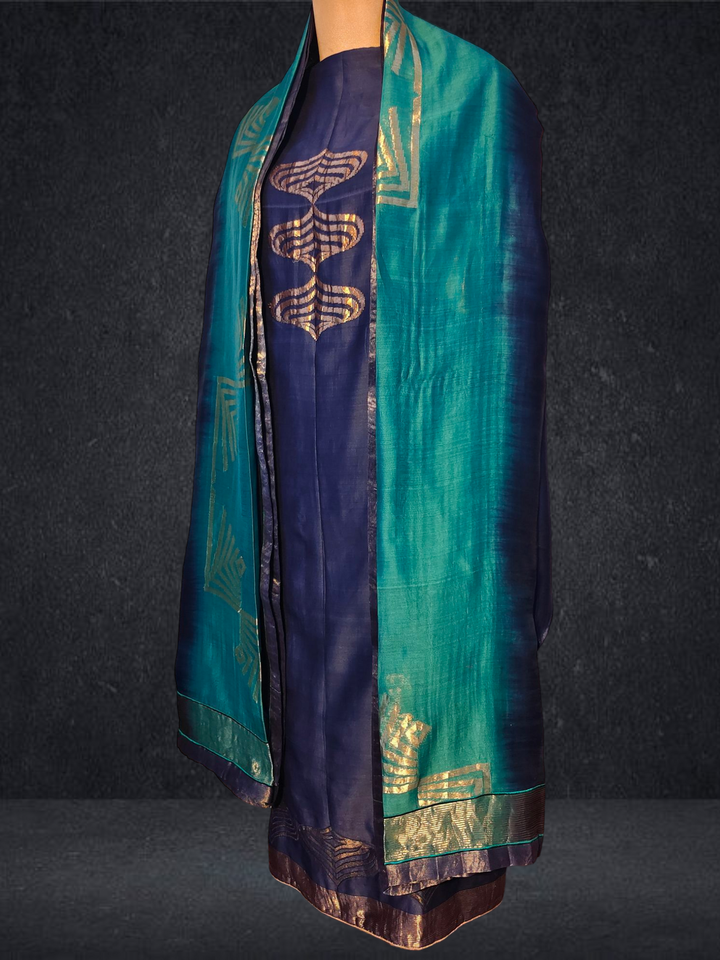 Semi Stitched Formal chanderi Suitset