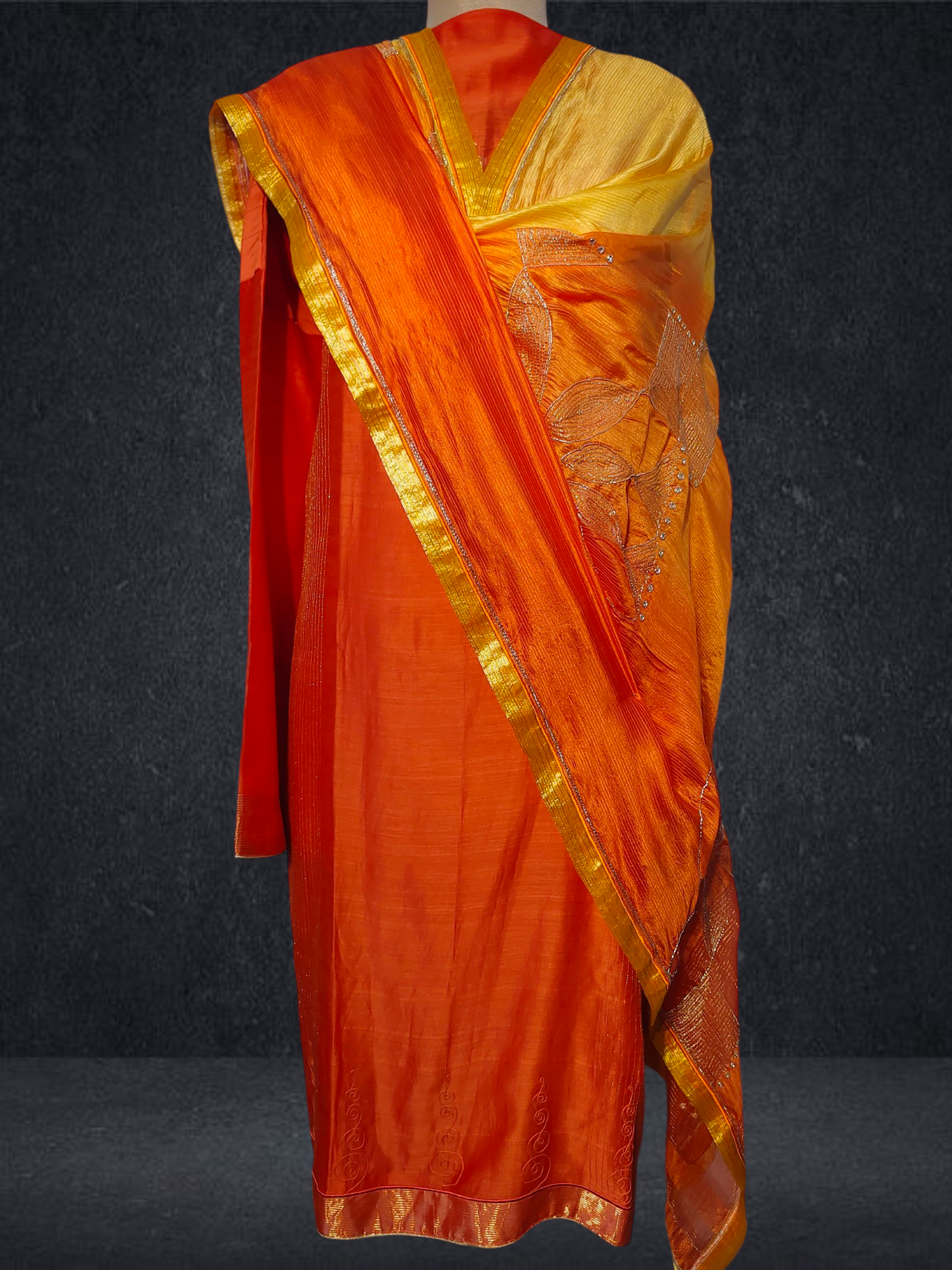 Semi Stitched Formal chanderi Suitset