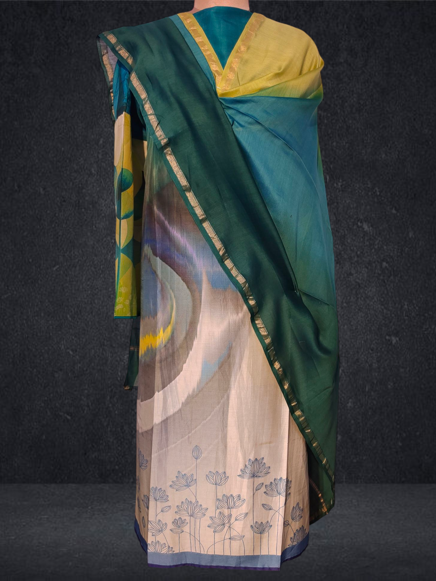 Semi Stitched Chanderi Casual Suitset VISHAL KAPUR