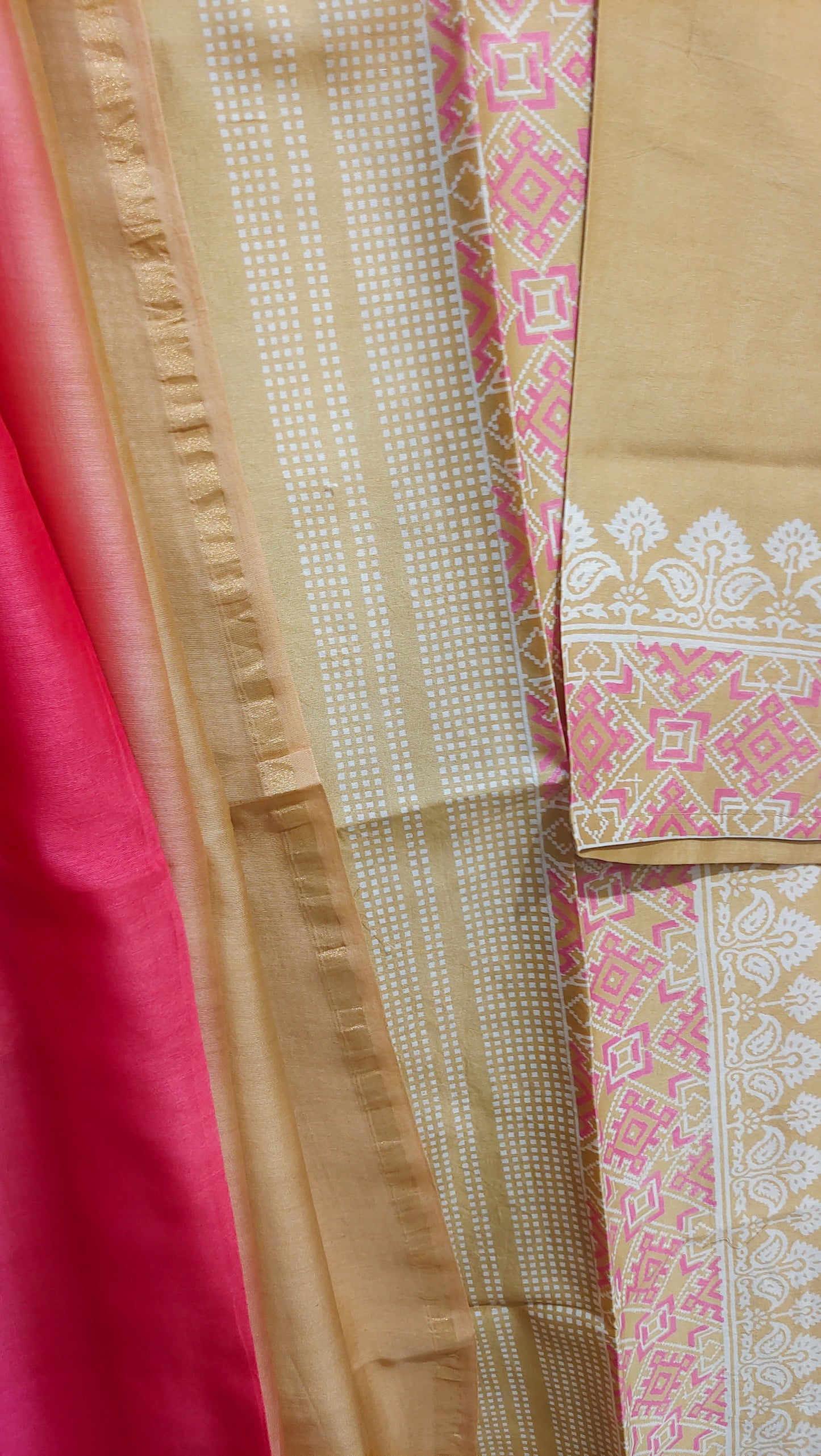 Semi Stitched Cotton Casual Suitset