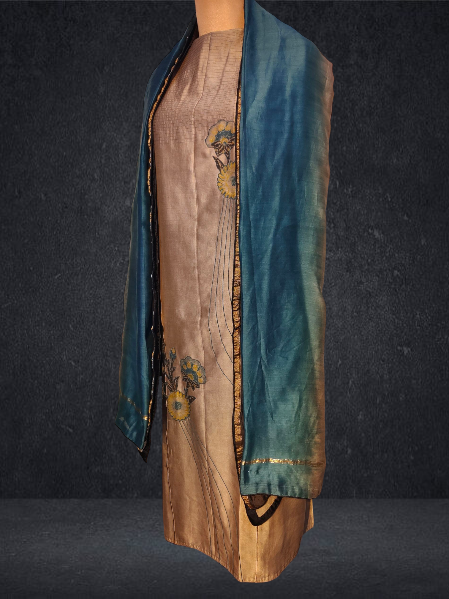 Semi Stitched Formal chanderi Suitset VISHAL KAPUR