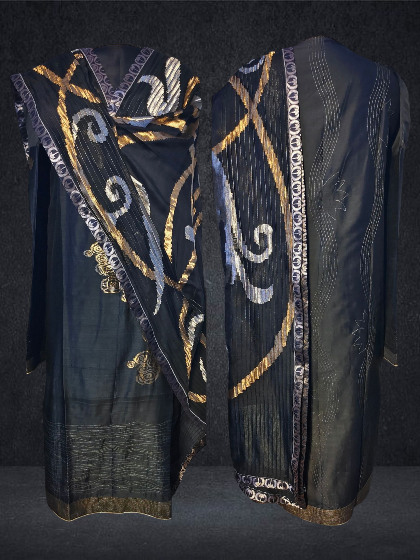 Semi Stitched Formal chanderi Suitset