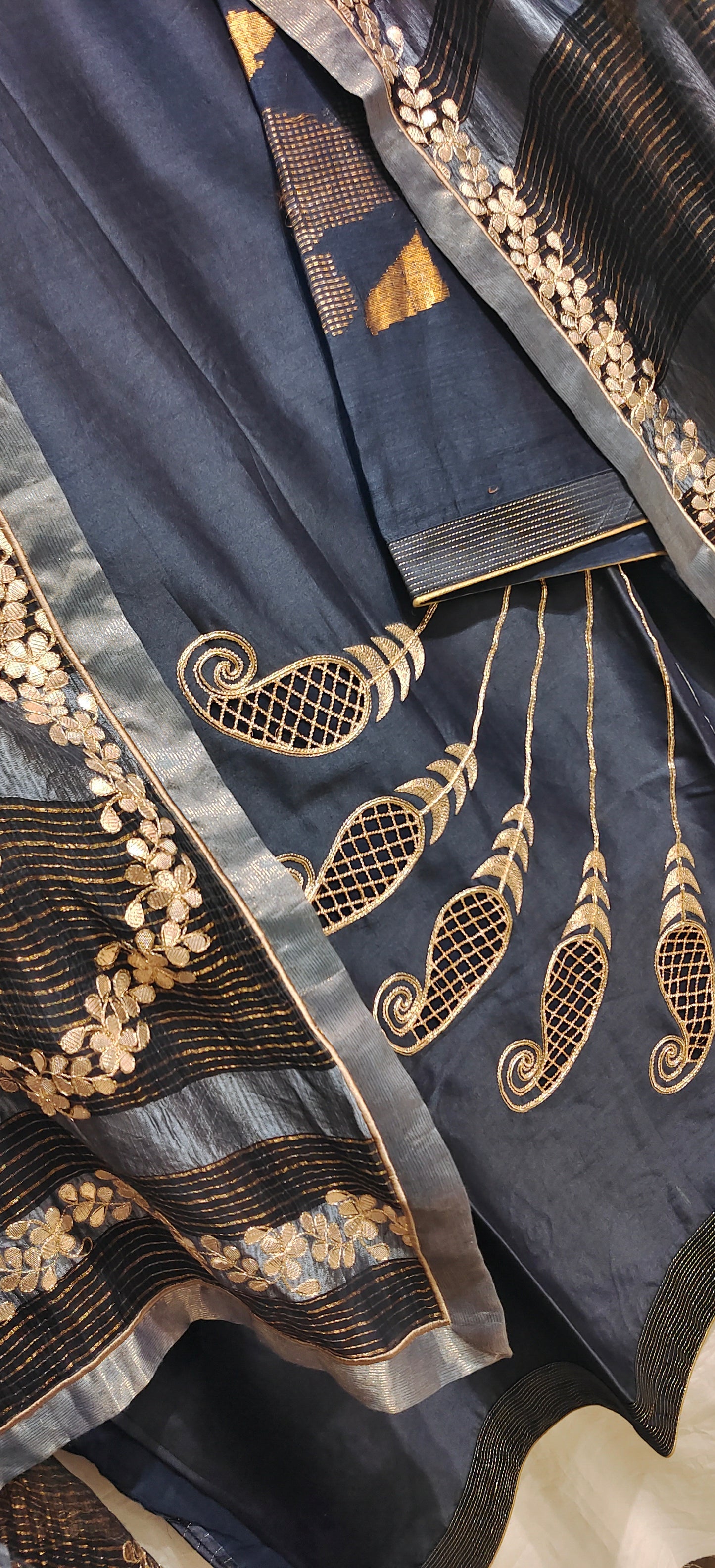 Semi Stitched Formal Chanderi Suitset