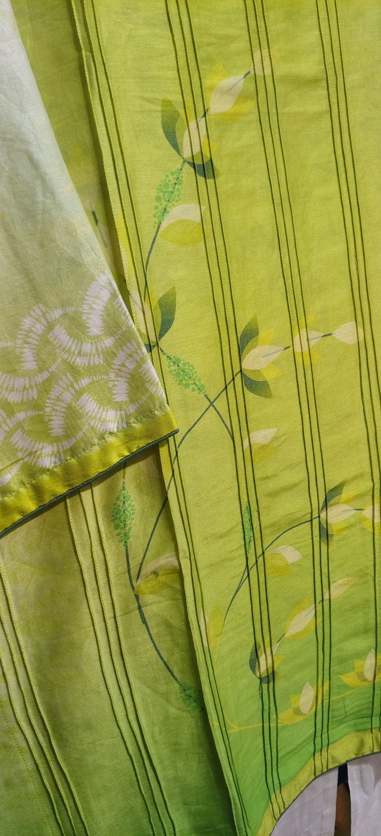 Semistitched Chanderi Digital Printed Short Tunic