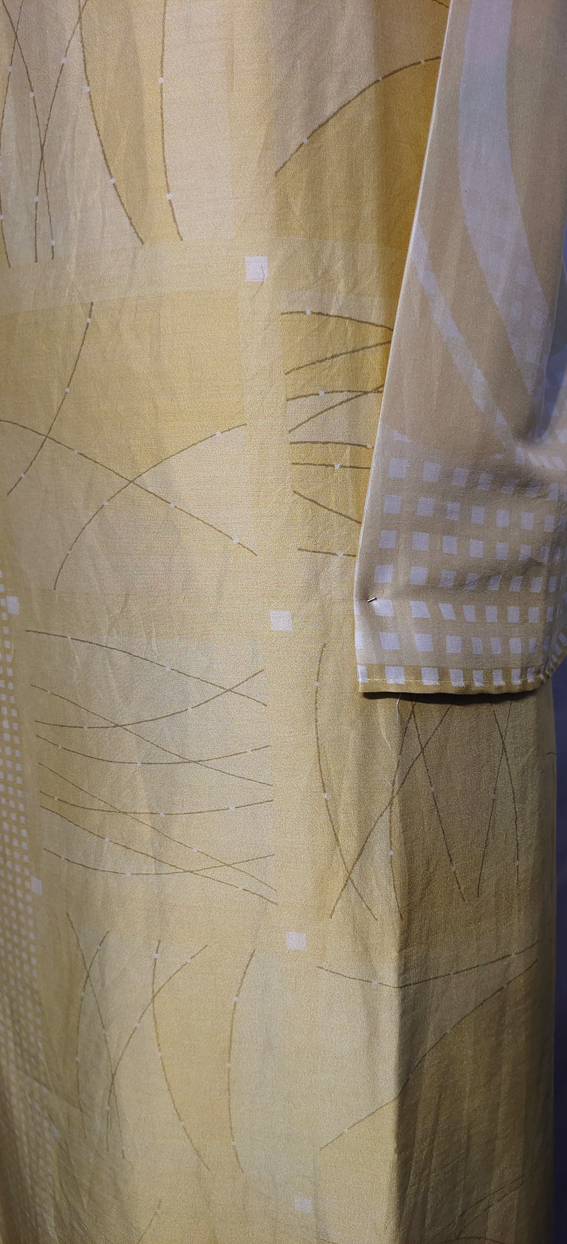 Semi Stitched Chanderi printed kurta VISHAL KAPUR