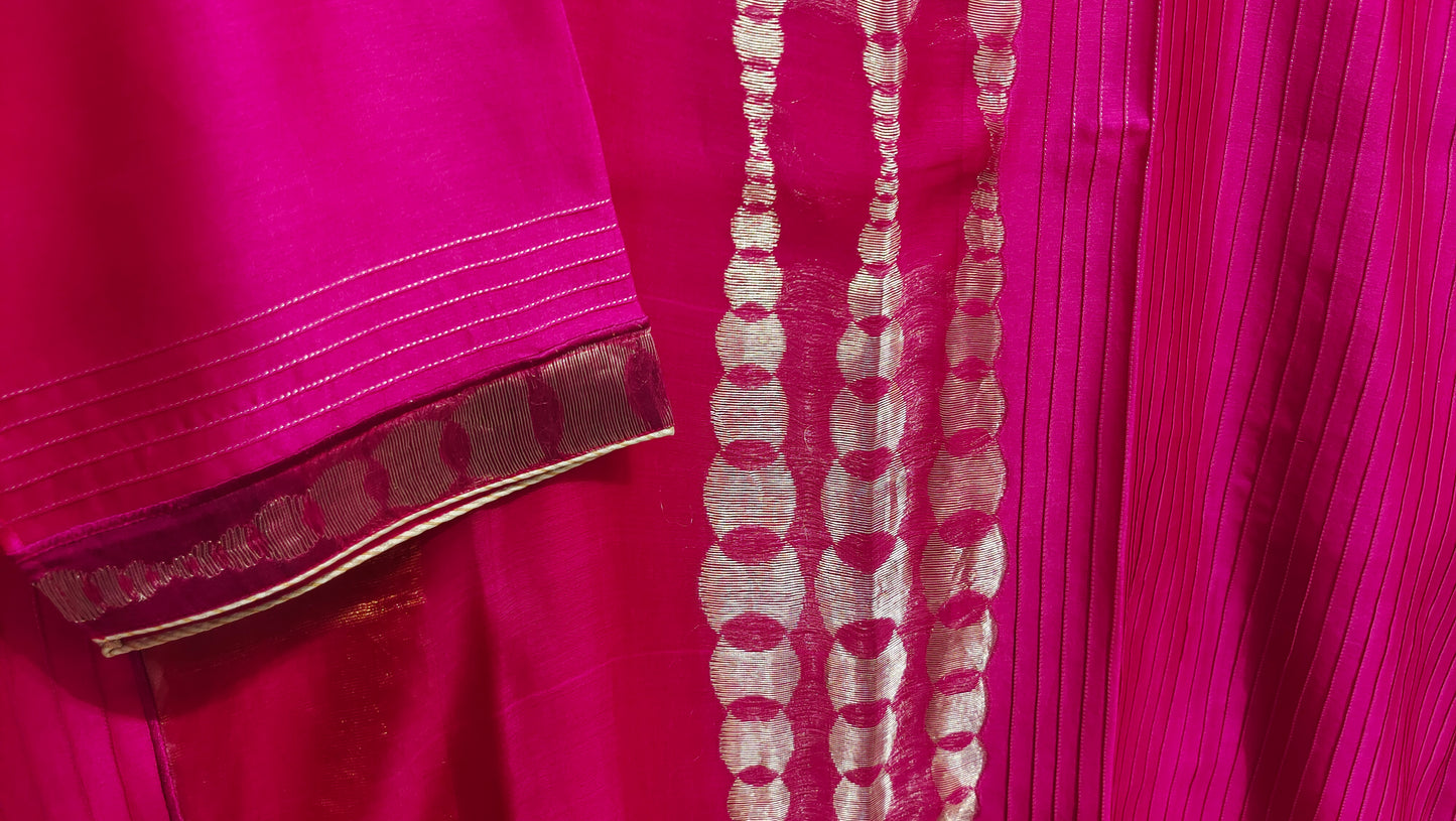 Semi Stitched Formal Chanderi Kurta