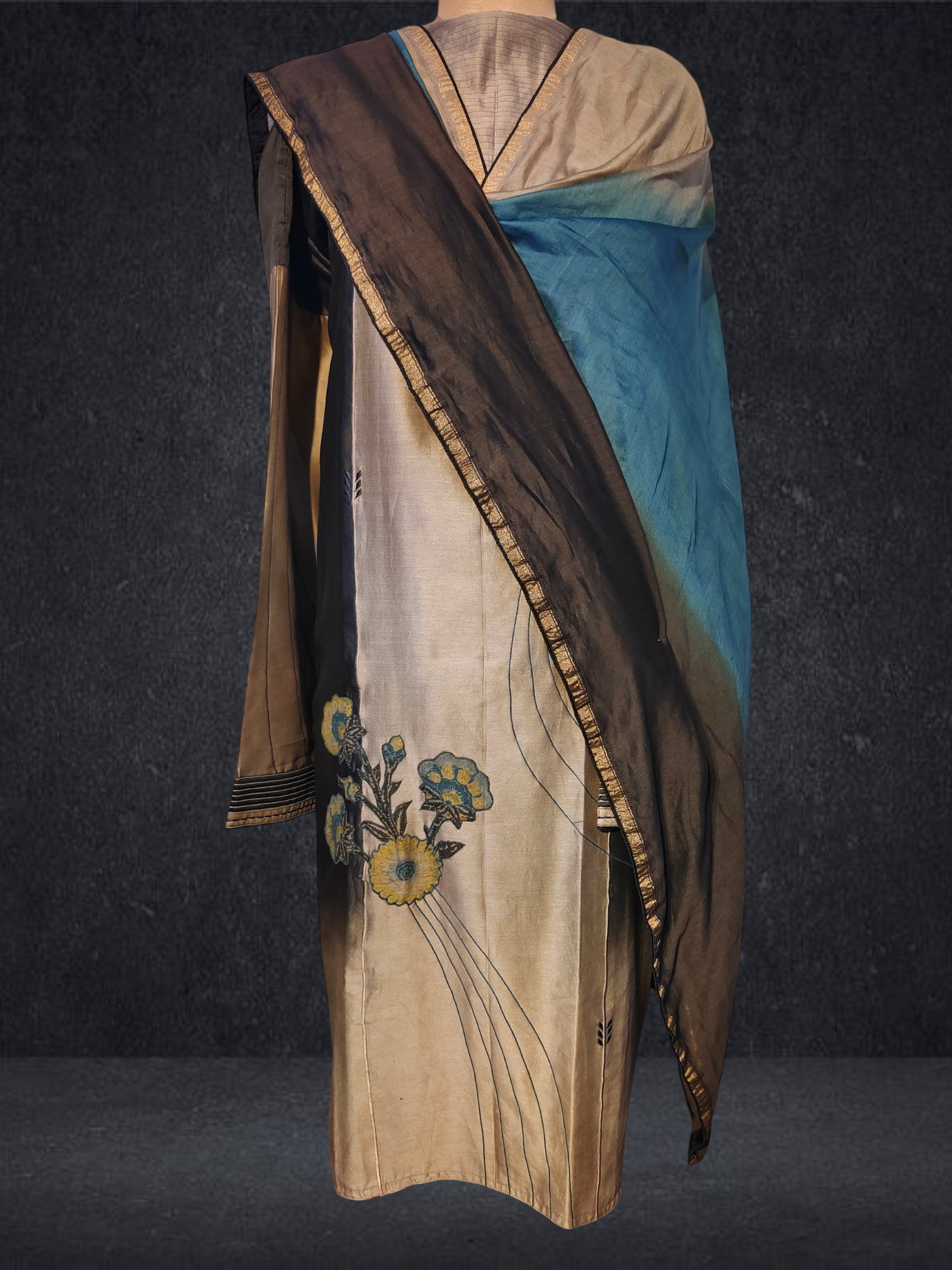 Semi Stitched Formal chanderi Suitset VISHAL KAPUR