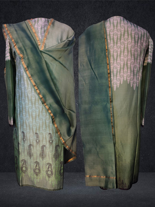 Semi Stitched Chanderi printed Kurta VISHAL KAPUR