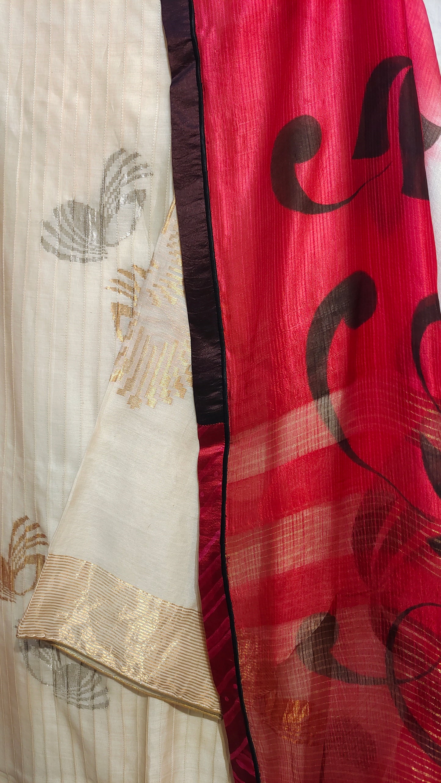 Semi Stitched Formal chanderi Suitset