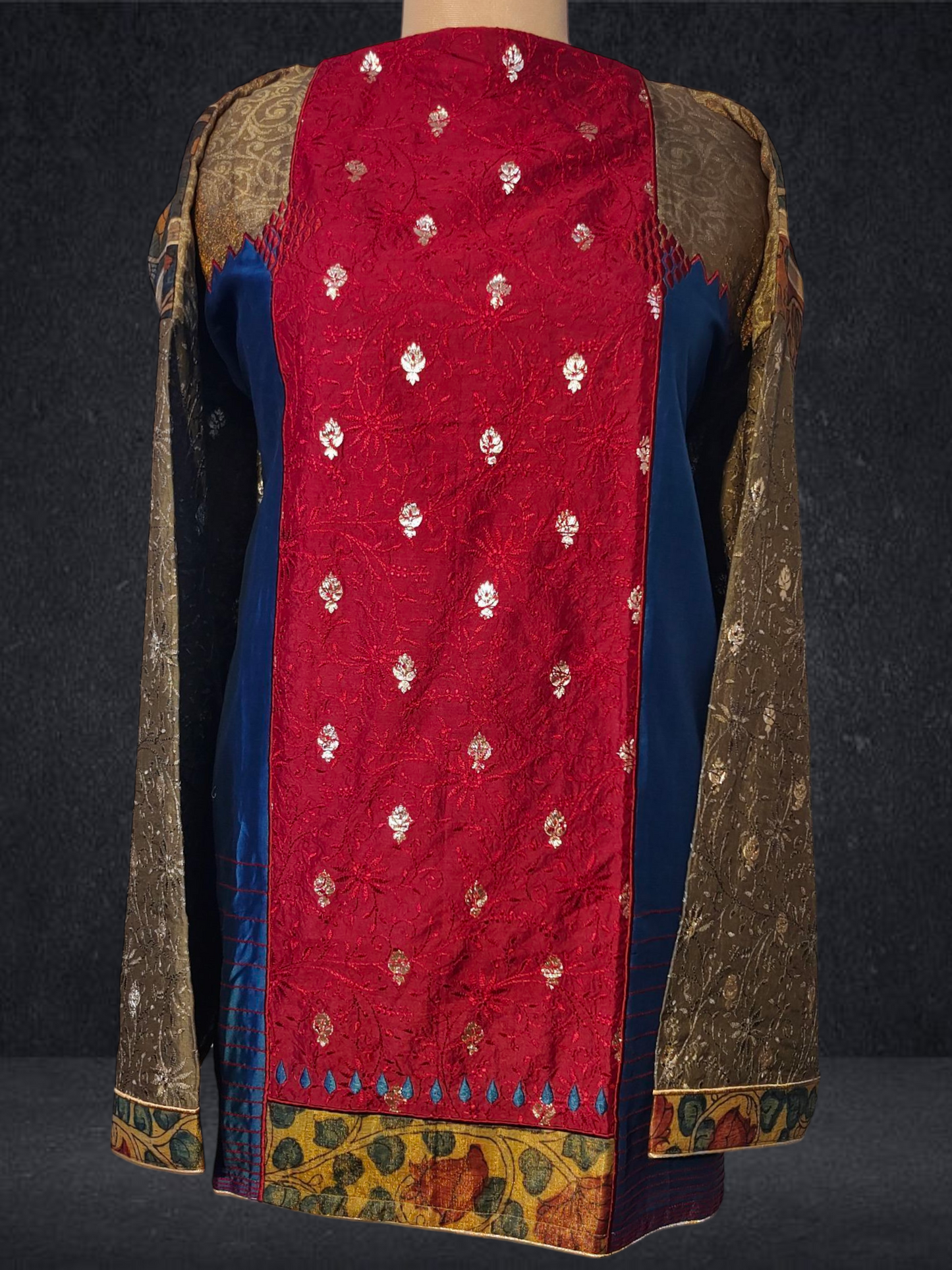 Semistitched Chanderi Kalamkari Short Tunic