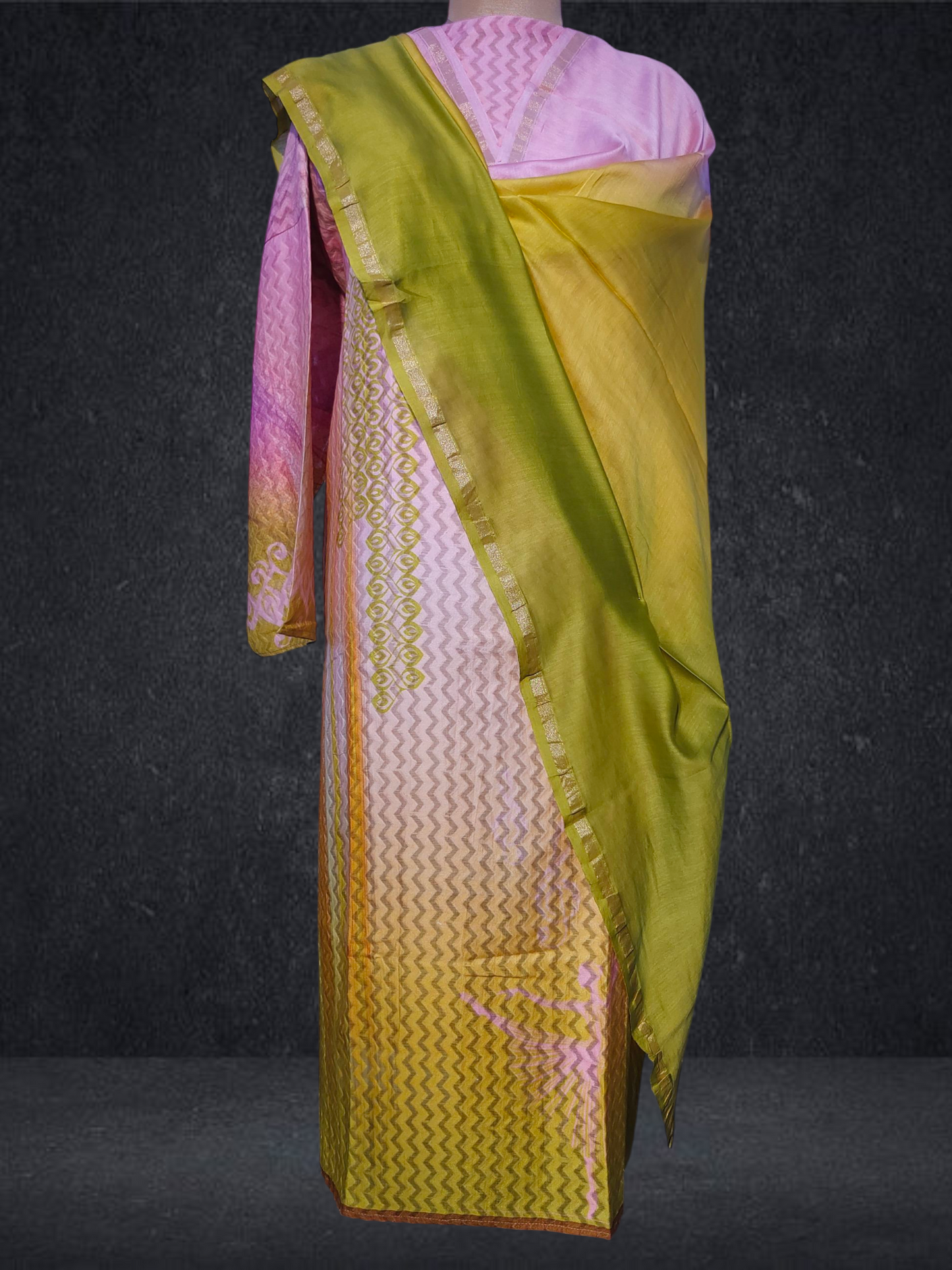 Semi Stitched Chanderi Casual Suitset VISHAL KAPUR