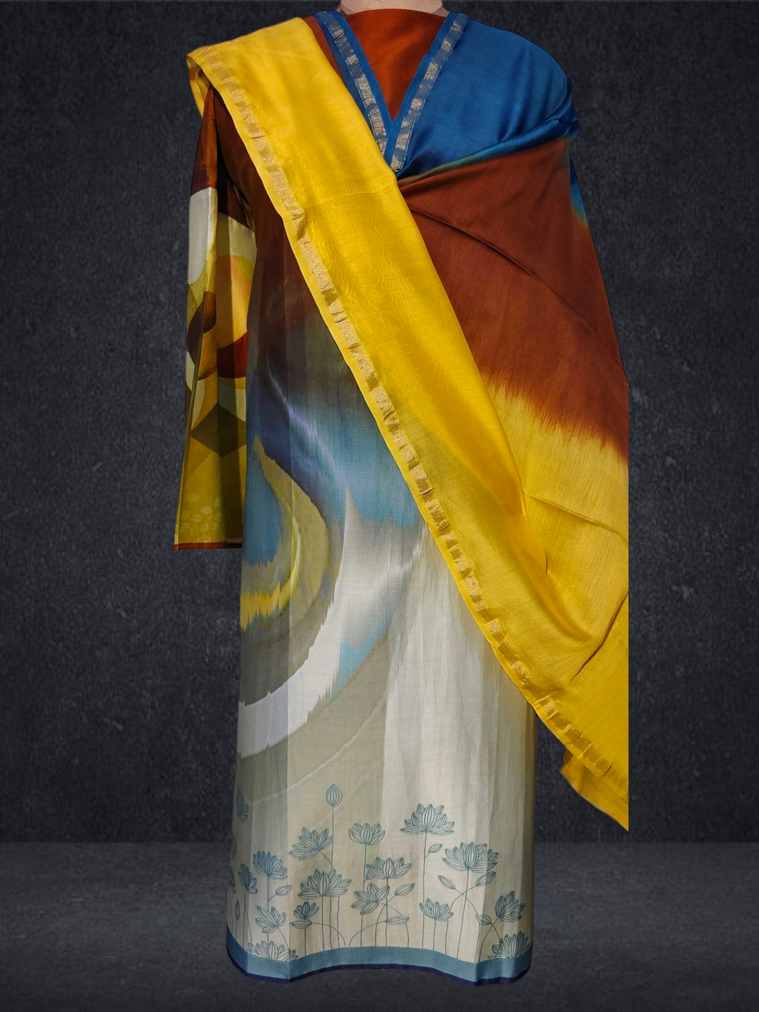 Semi Stitched Chanderi Casual Suitset VISHAL KAPUR