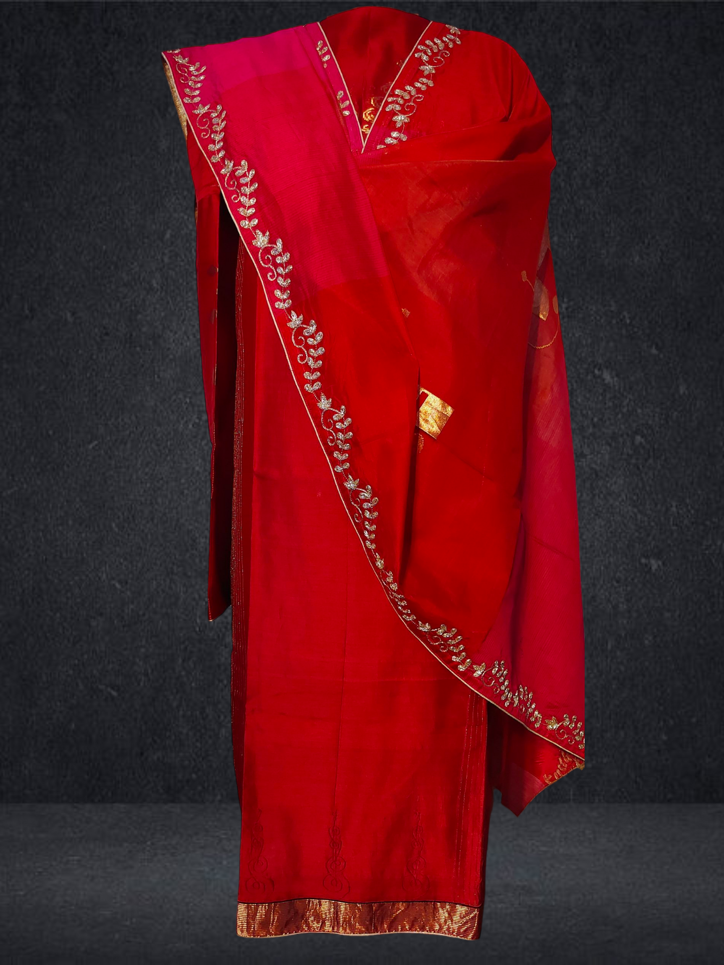 Semi Stitched Formal chanderi Suitset