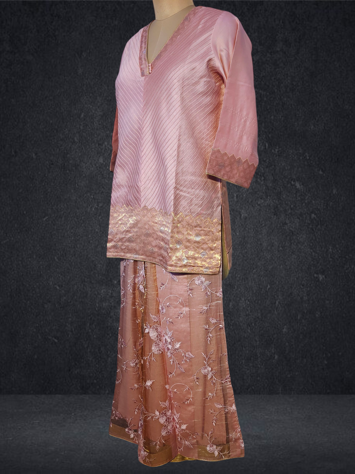 Stitched Chanderi Long Dress