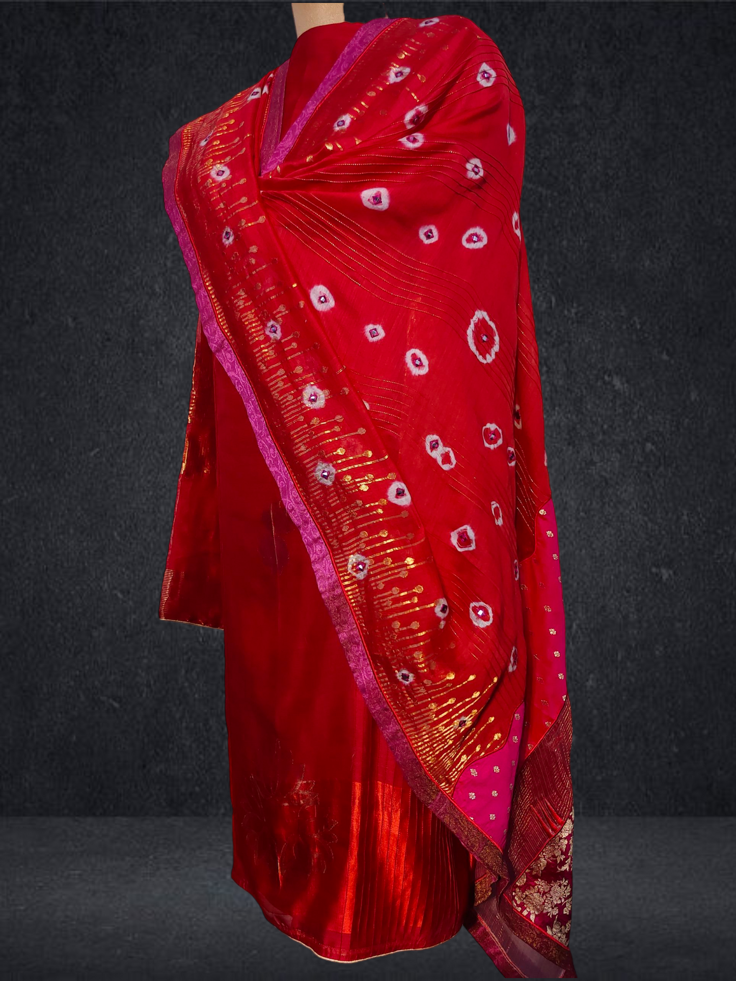 Semi Stitched Formal chanderi Suitset