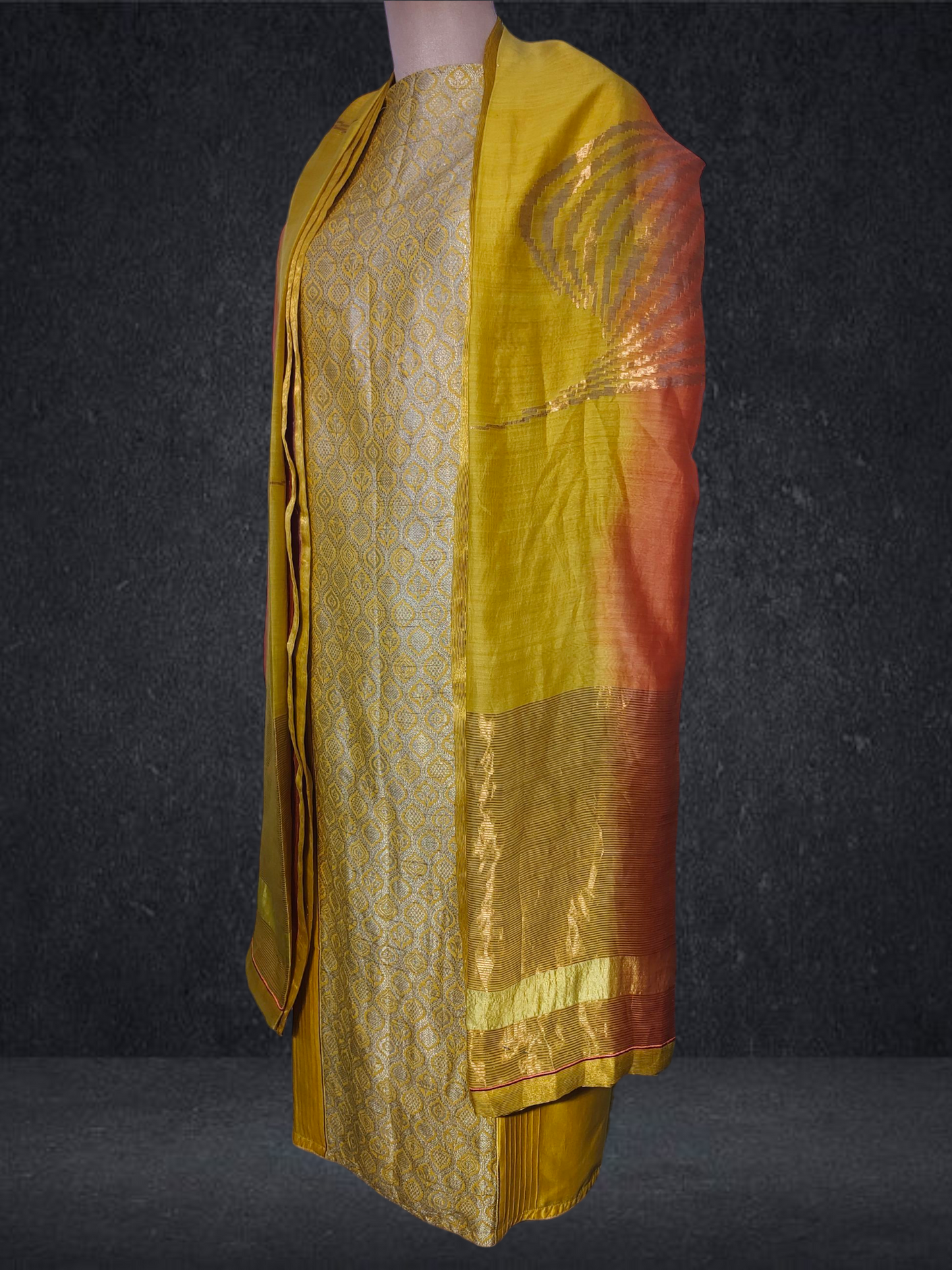 Semi Stitched Formal chanderi Suitset