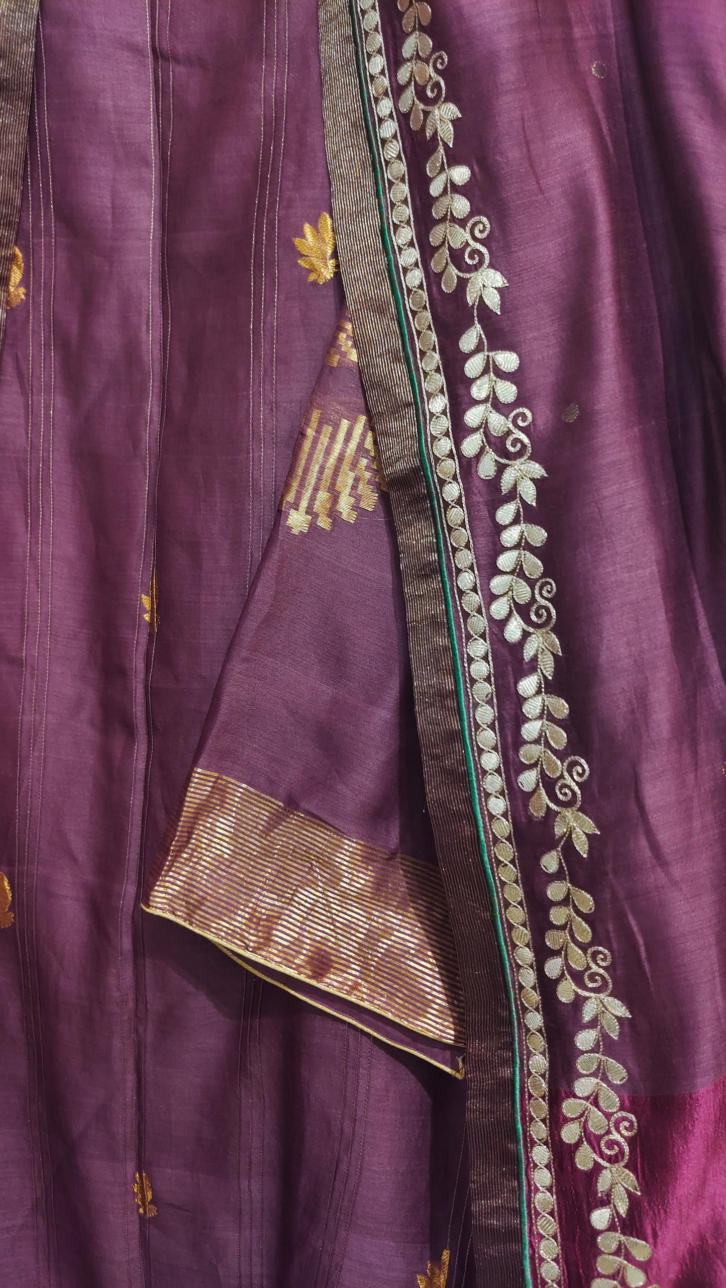 Semi Stitched Chanderi Formal Suitset